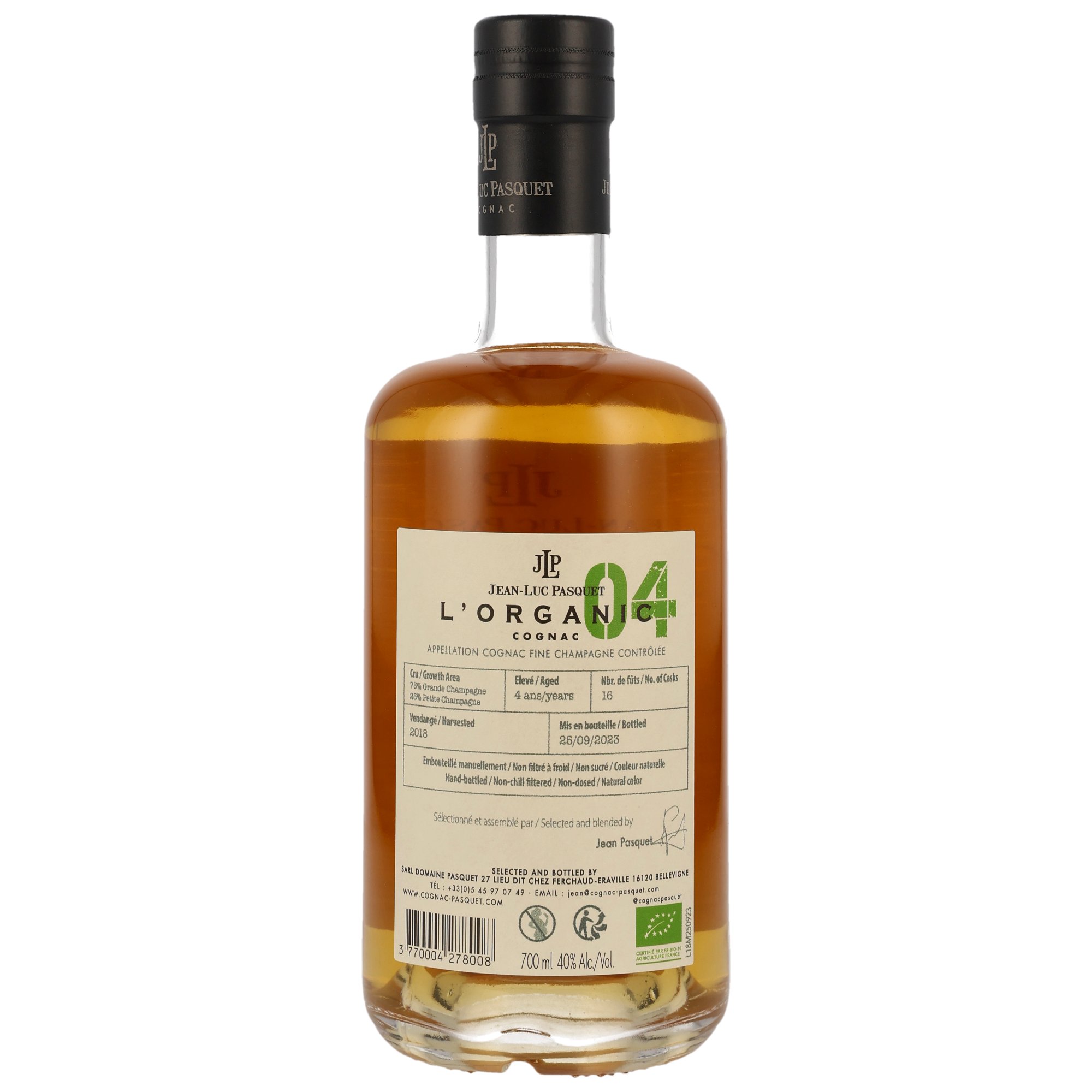 Jean-Luc Pasquet Cognac L'Organic 04 - ohne GP