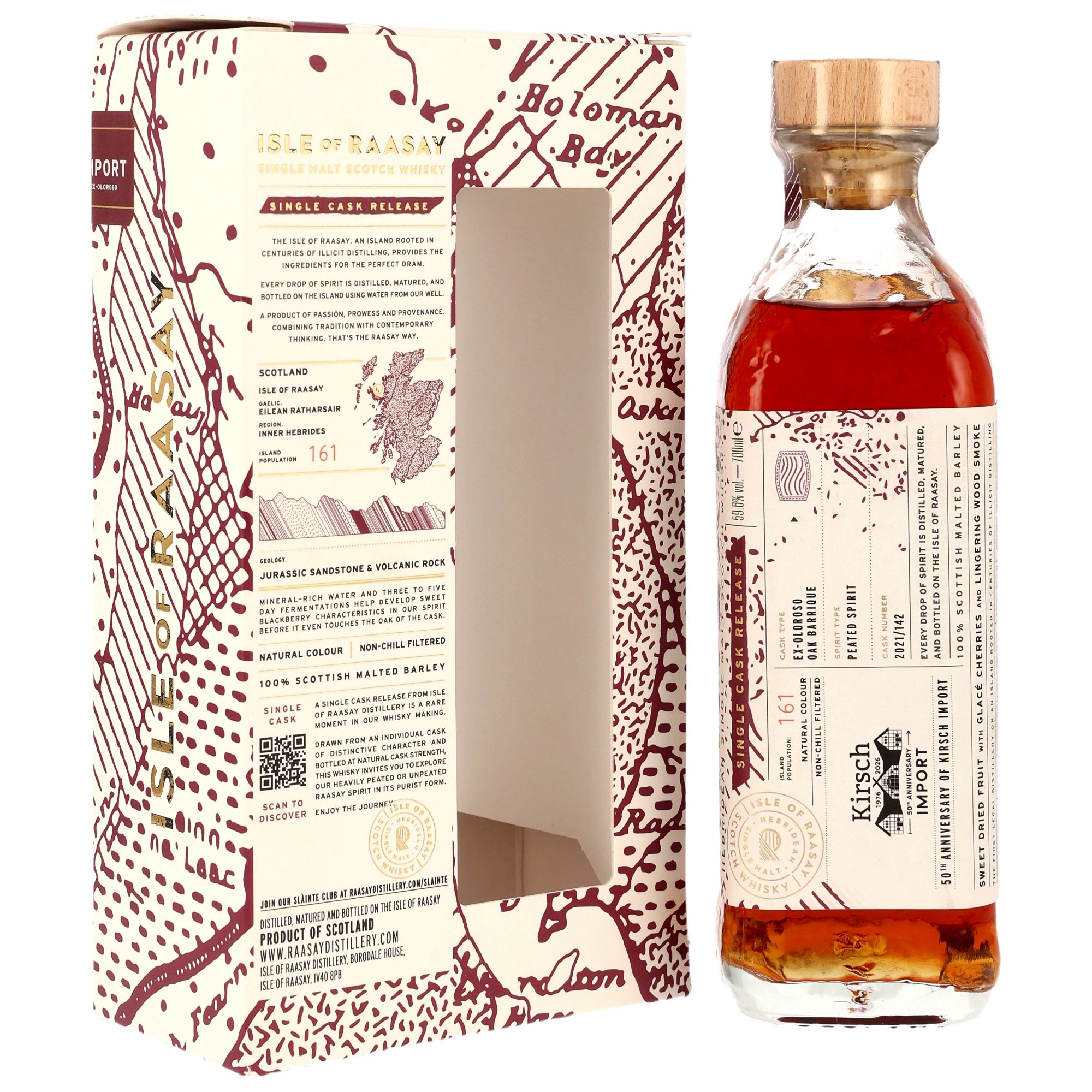 Isle of Raasay 2021/2026 - Ex-Oloroso Sherry Barrique #2021/142- 50th Anniversary Kirsch Import