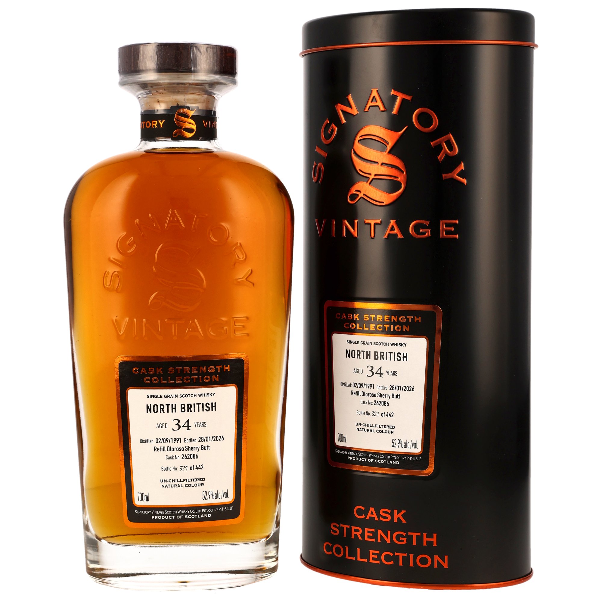 North British 1991/2026 - 34 y.o. - Refill Oloroso Sherry Butt #262086 - Sig CS