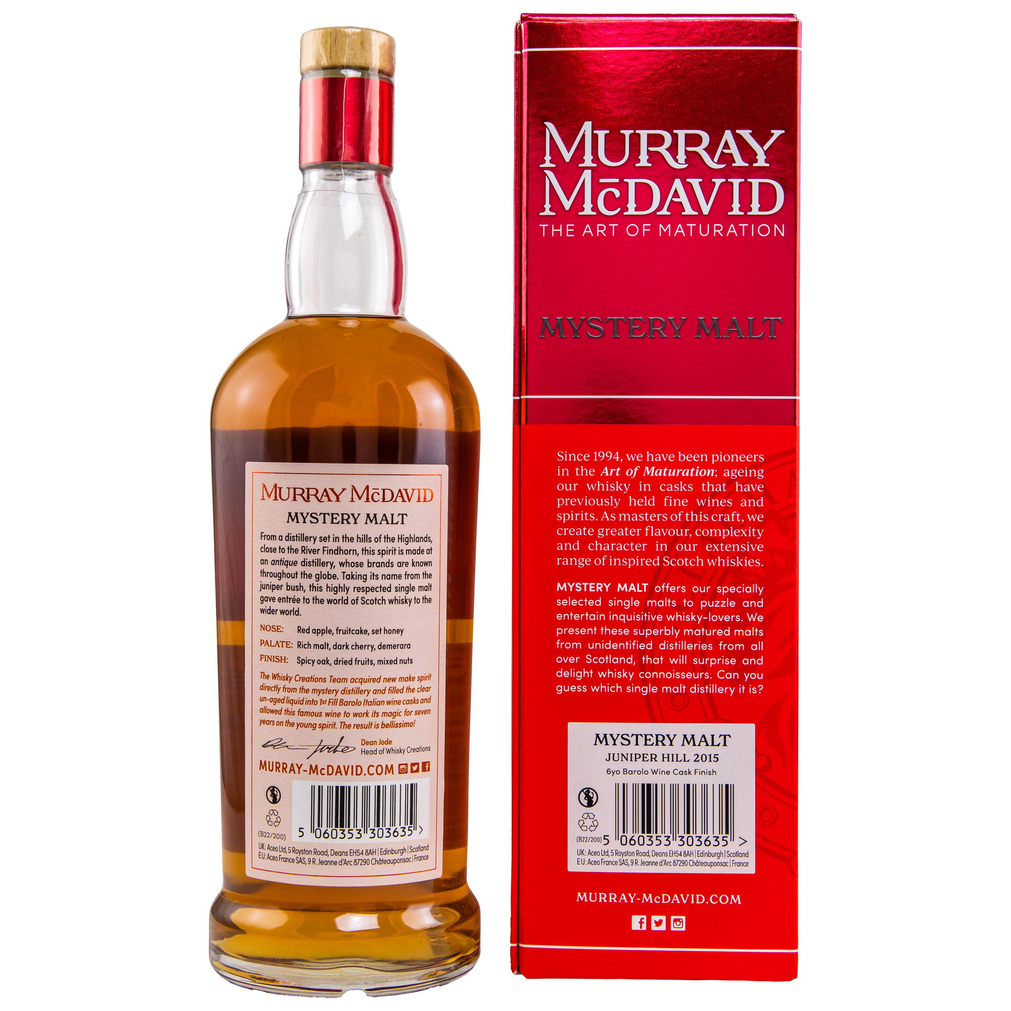 Strathdearn Juniper Hill (Tomatin) 2015/2022 - 6 y.o. - Barolo Wine Cask - Murray McDavid