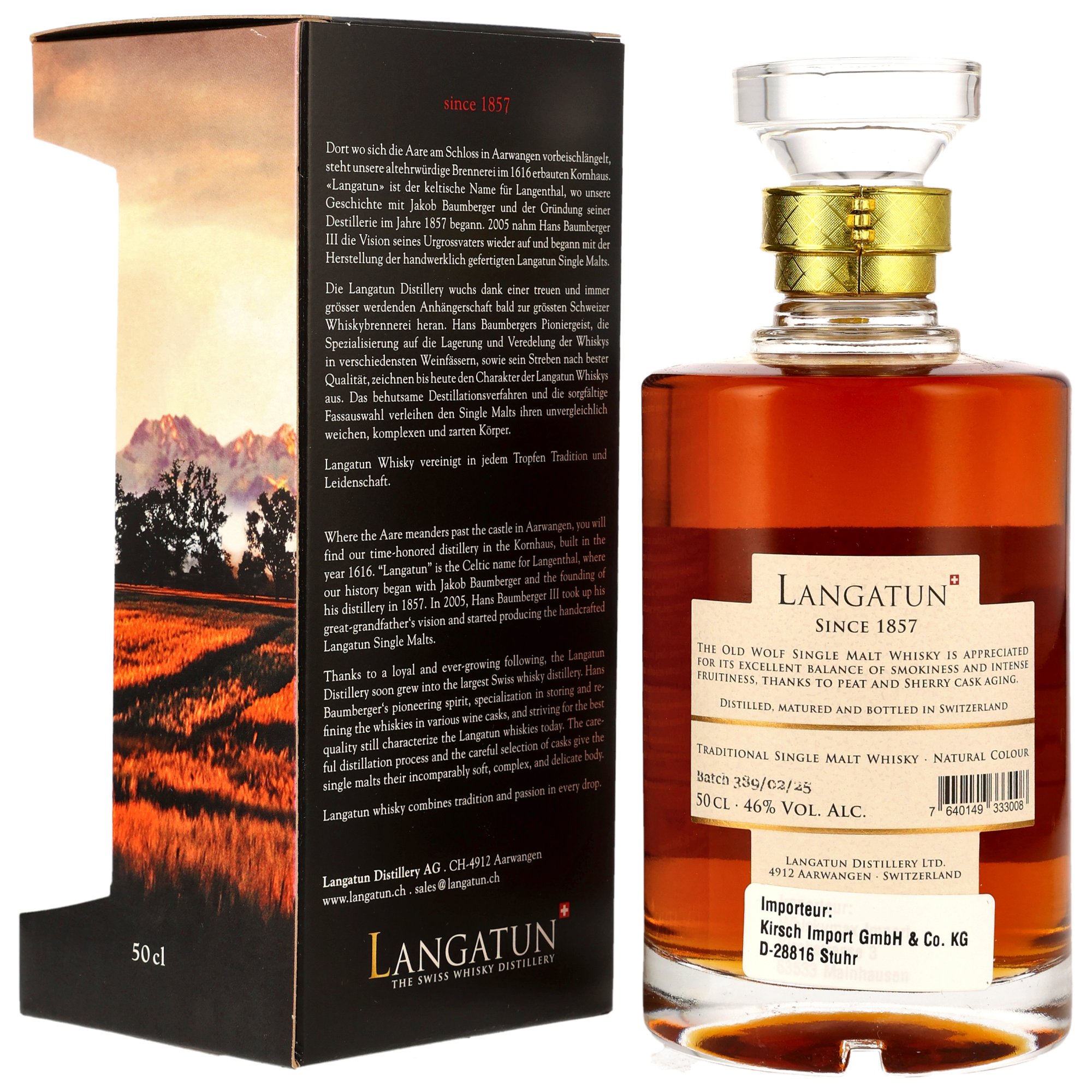 Langatun Old Wolf Smoky Whisky - Peat & Sherry Casks - Neue Ausstattung