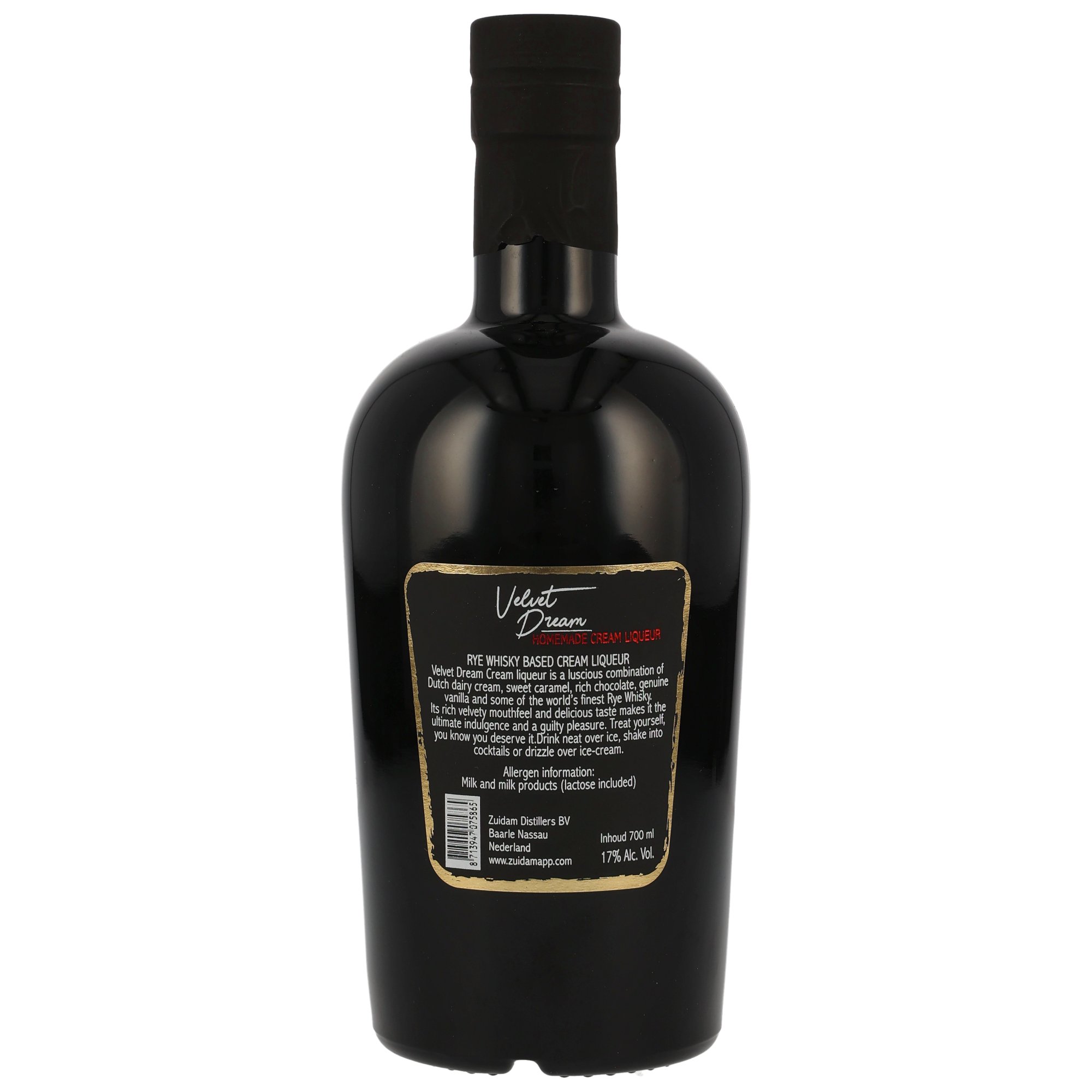 Zuidam Velvet Dream Liqueur auf Rye Whisky Basis