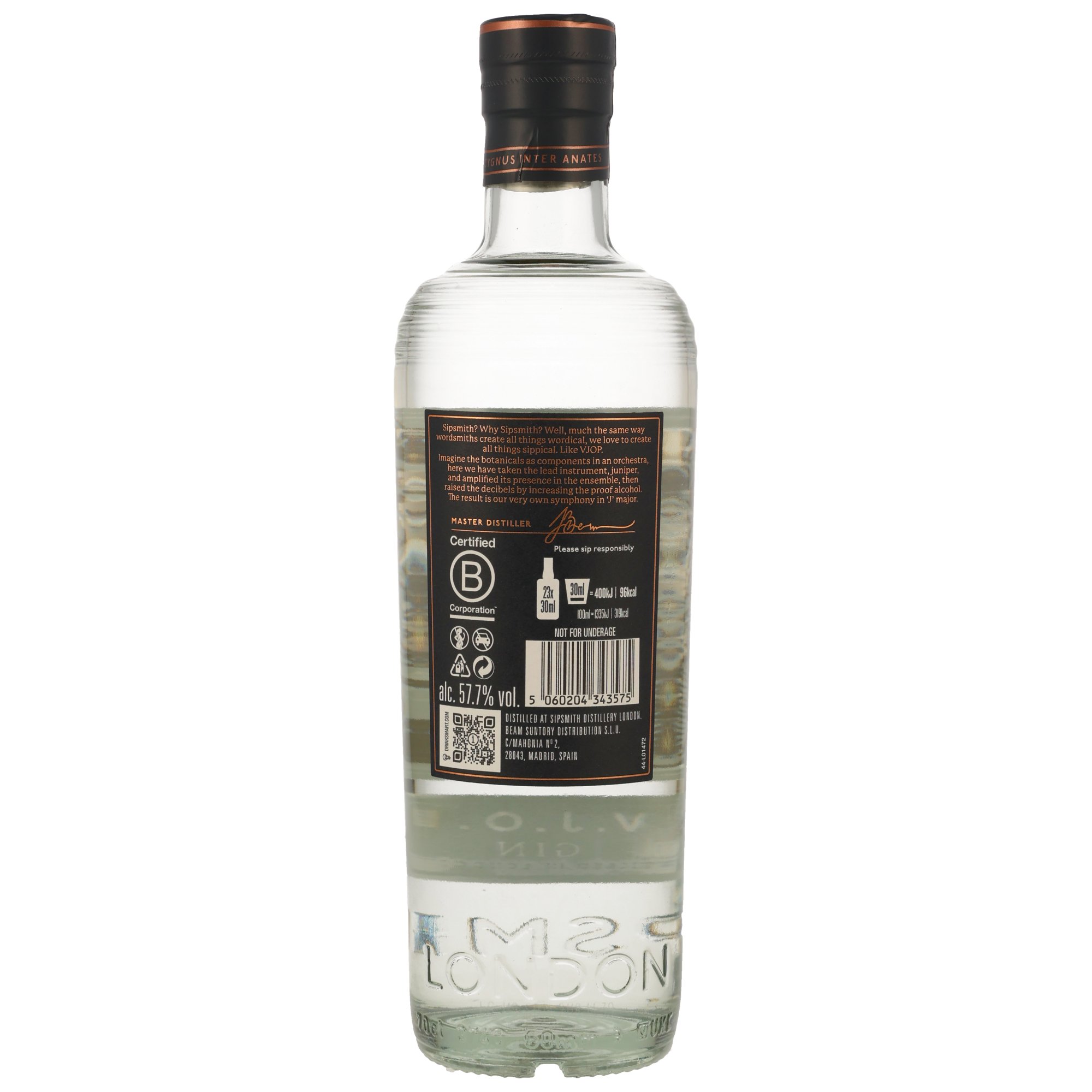 SIPSMITH VJOP Gin 57,7% ( lange Flaschenform)