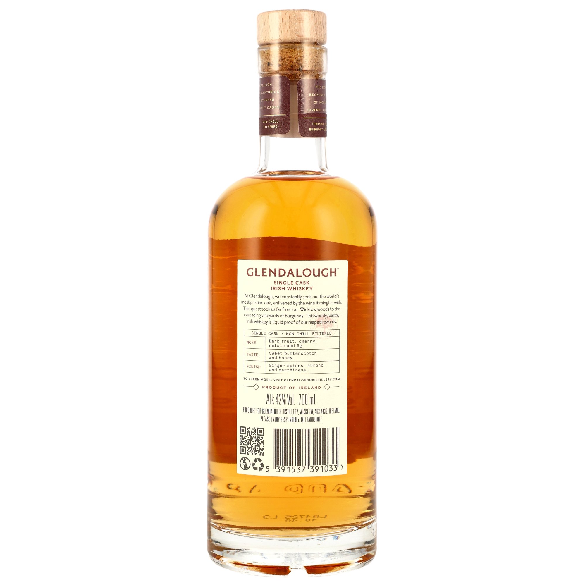Glendalough Single Cask - French Burgundy Cask Cru Finish #RC 1296 - neue Ausstattung