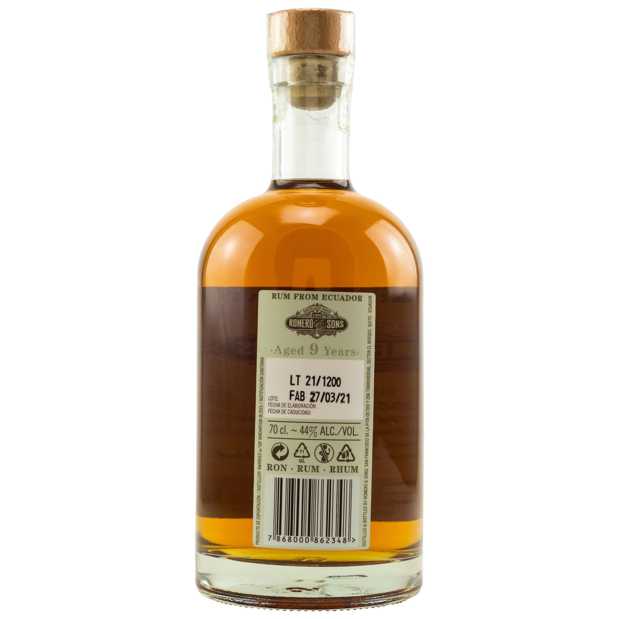 Romero & Sons 9 y.o. Ecuador Rum