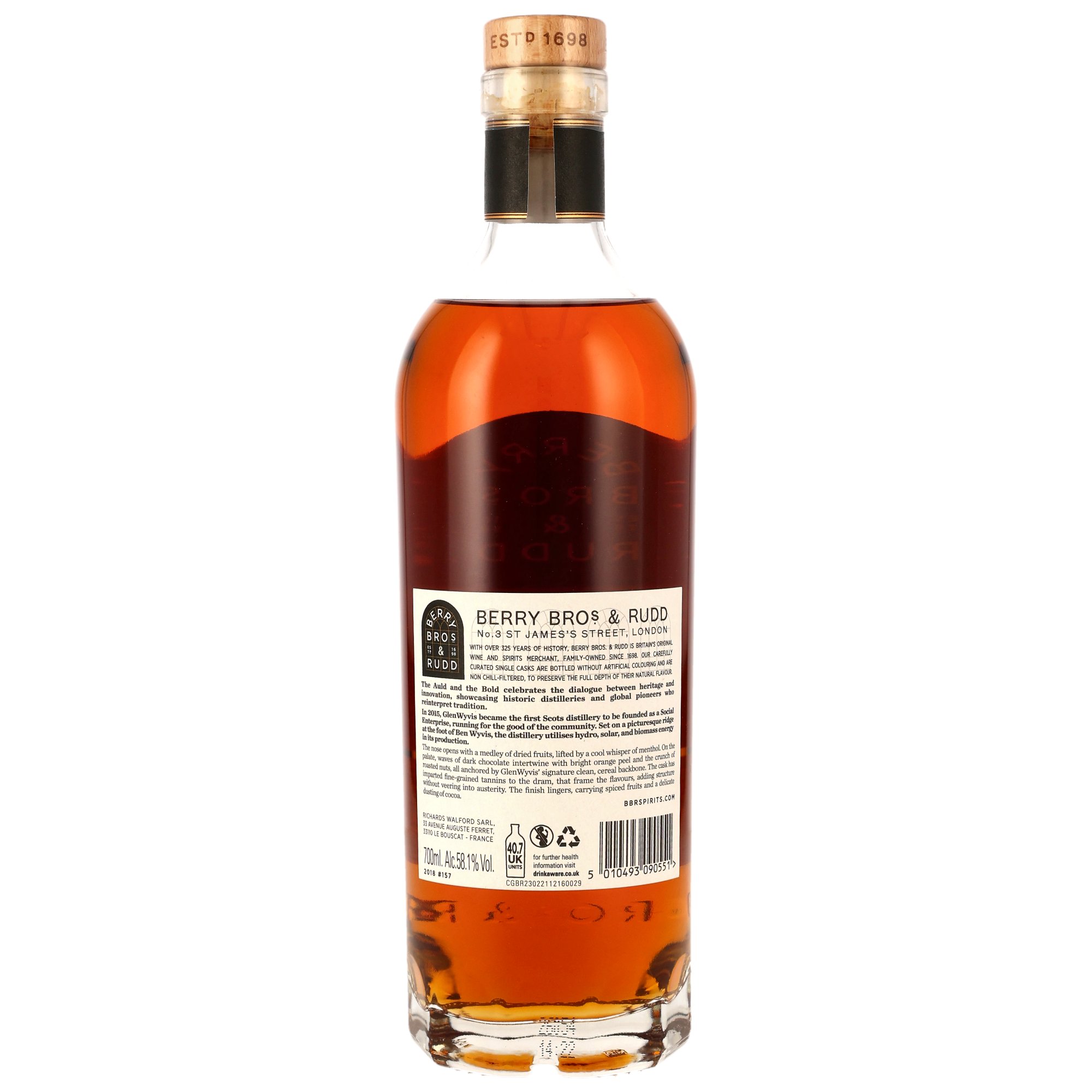 GlenWyvis 2018 - 7 y.o. - Oloroso Sherry Cask Finish #157 The Auld & The Bold (Berry Bros & Rudd)
