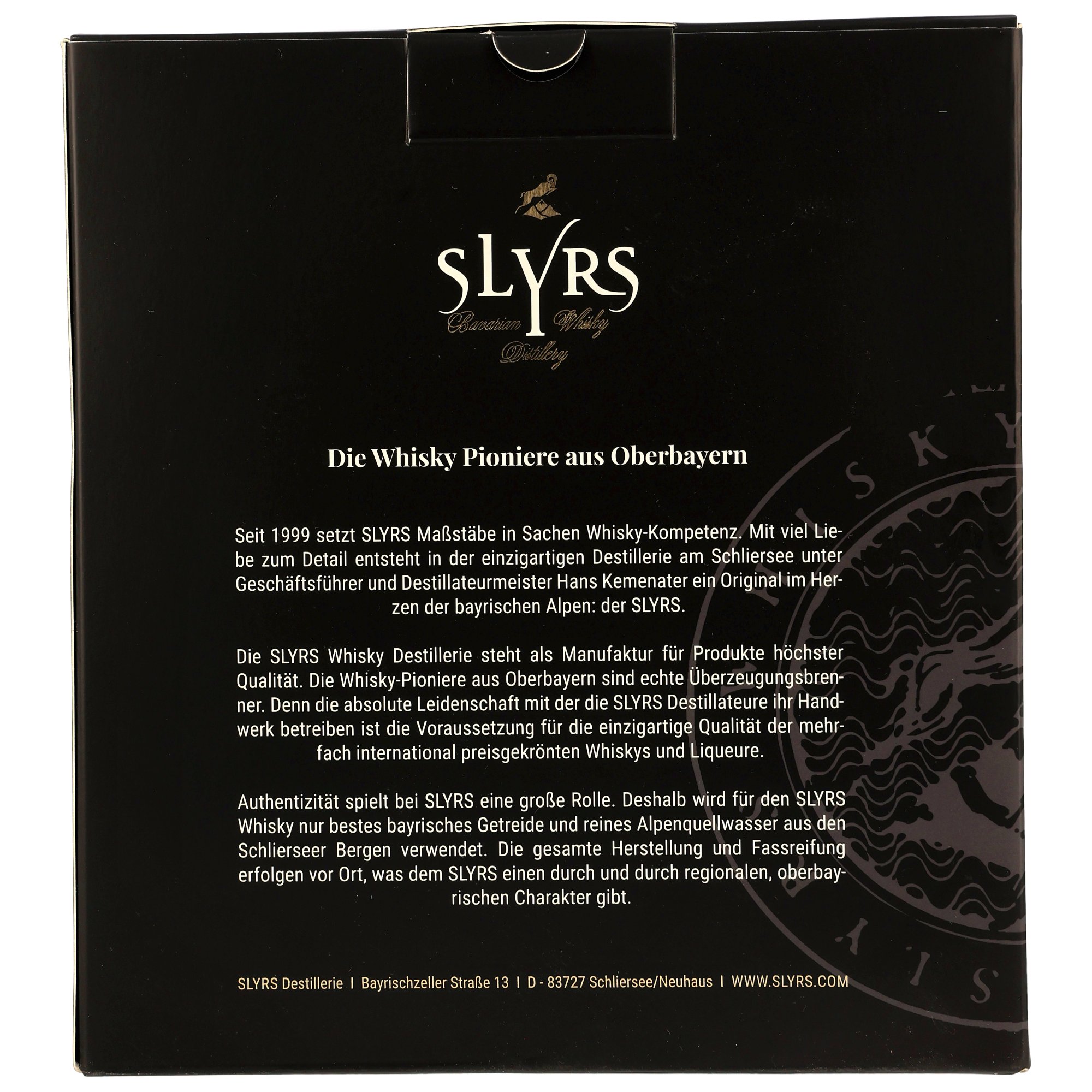 Slyrs Malt Whisky mit Glas