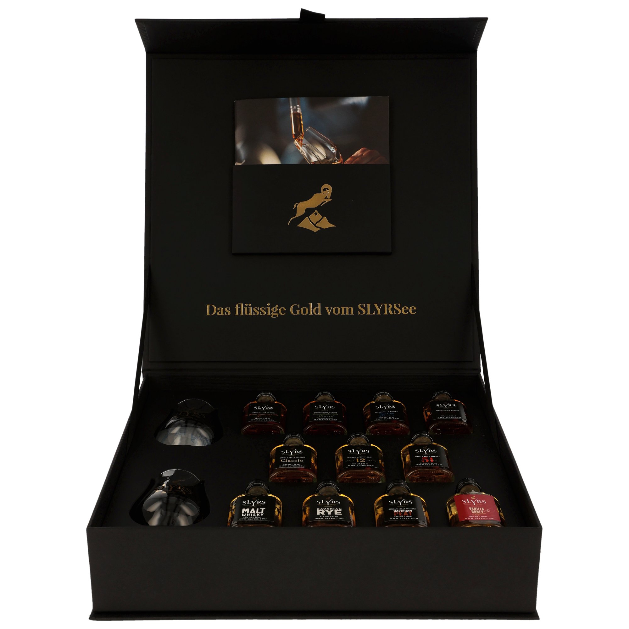 Slyrs Tastingbox 11x0,02l + 2 Gläser