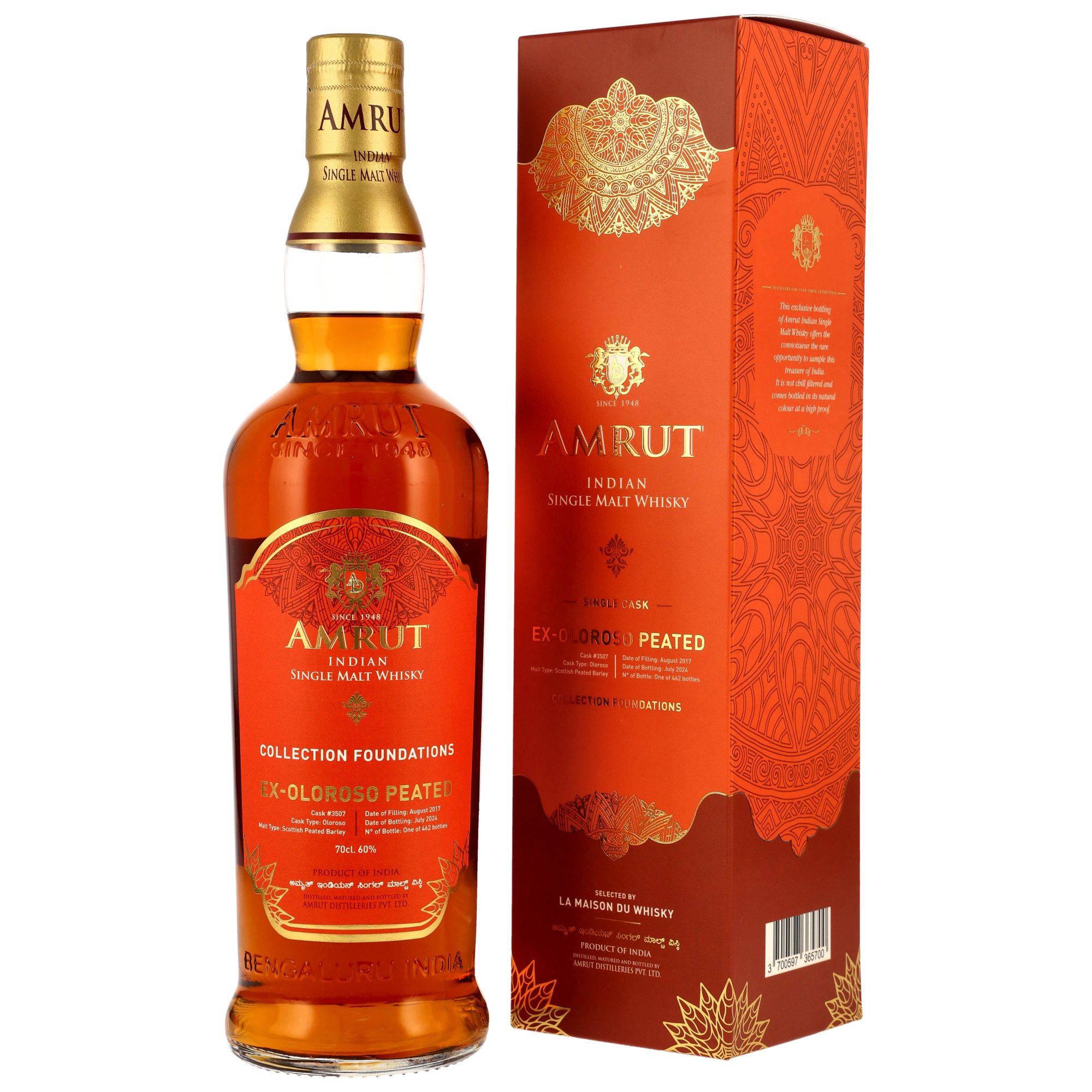 Amrut 2017/2024 - 6 y.o. - Peated Oloroso Cask #3507 Foundations