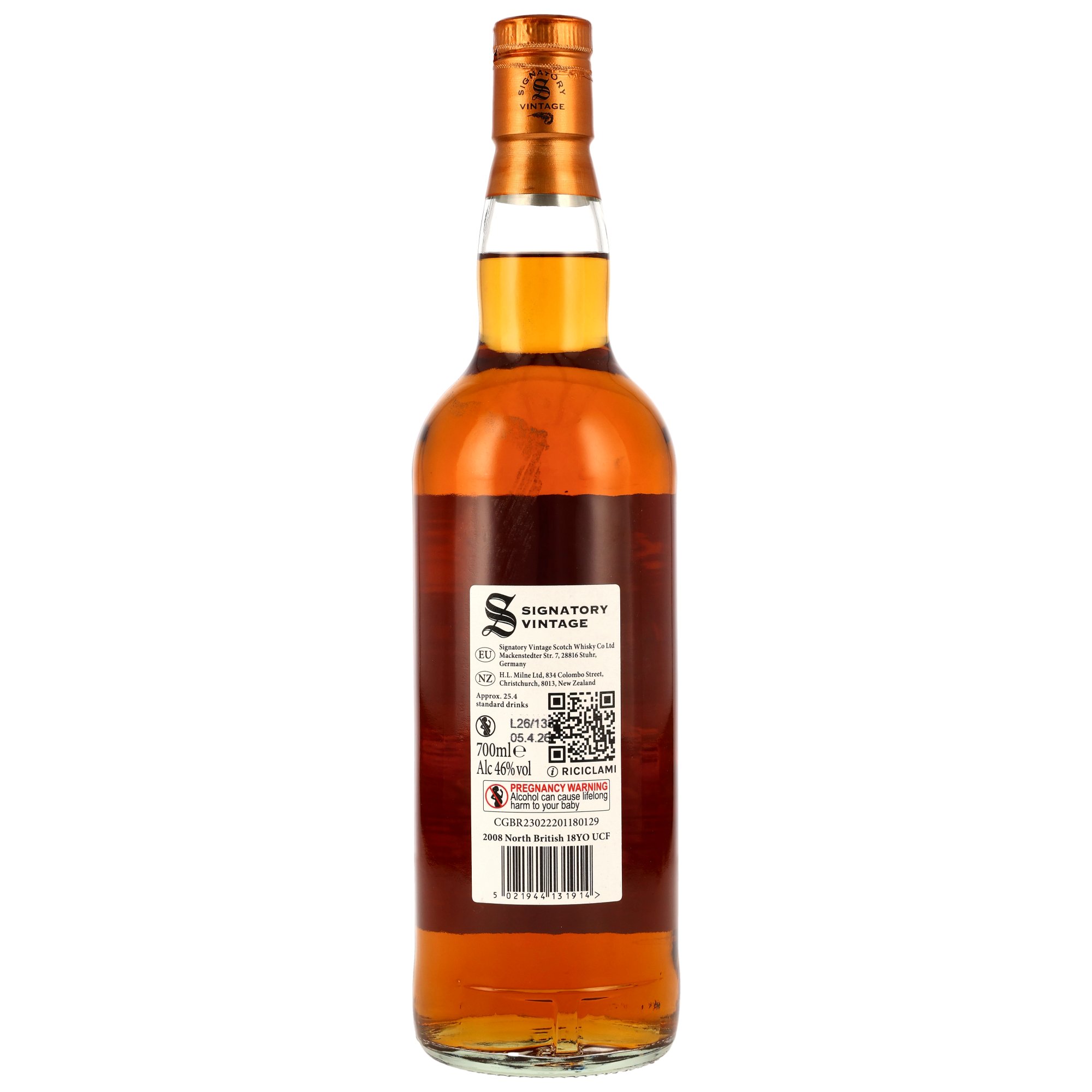 North British 2008/2026 - 18 y.o. - Single Grain 1st Fill Sherry & Refill Bourbon Casks - Sig un-chill