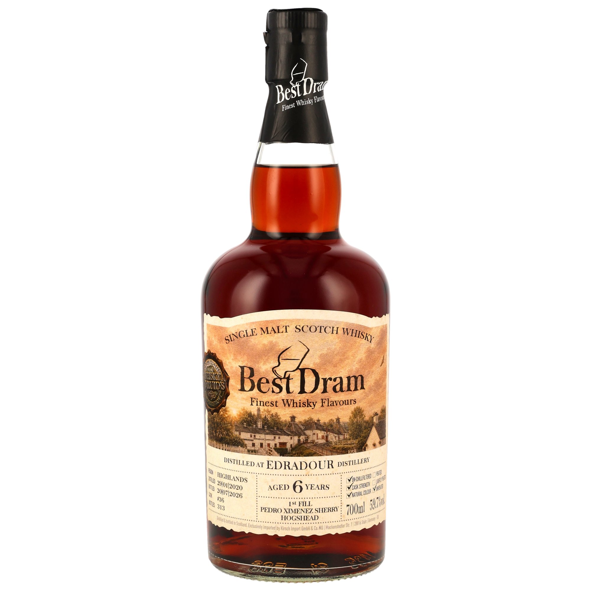 Edradour 2020/2026 - 6 y.o. - 1st Fill PX Sherry Cask #36 (Best Dram)