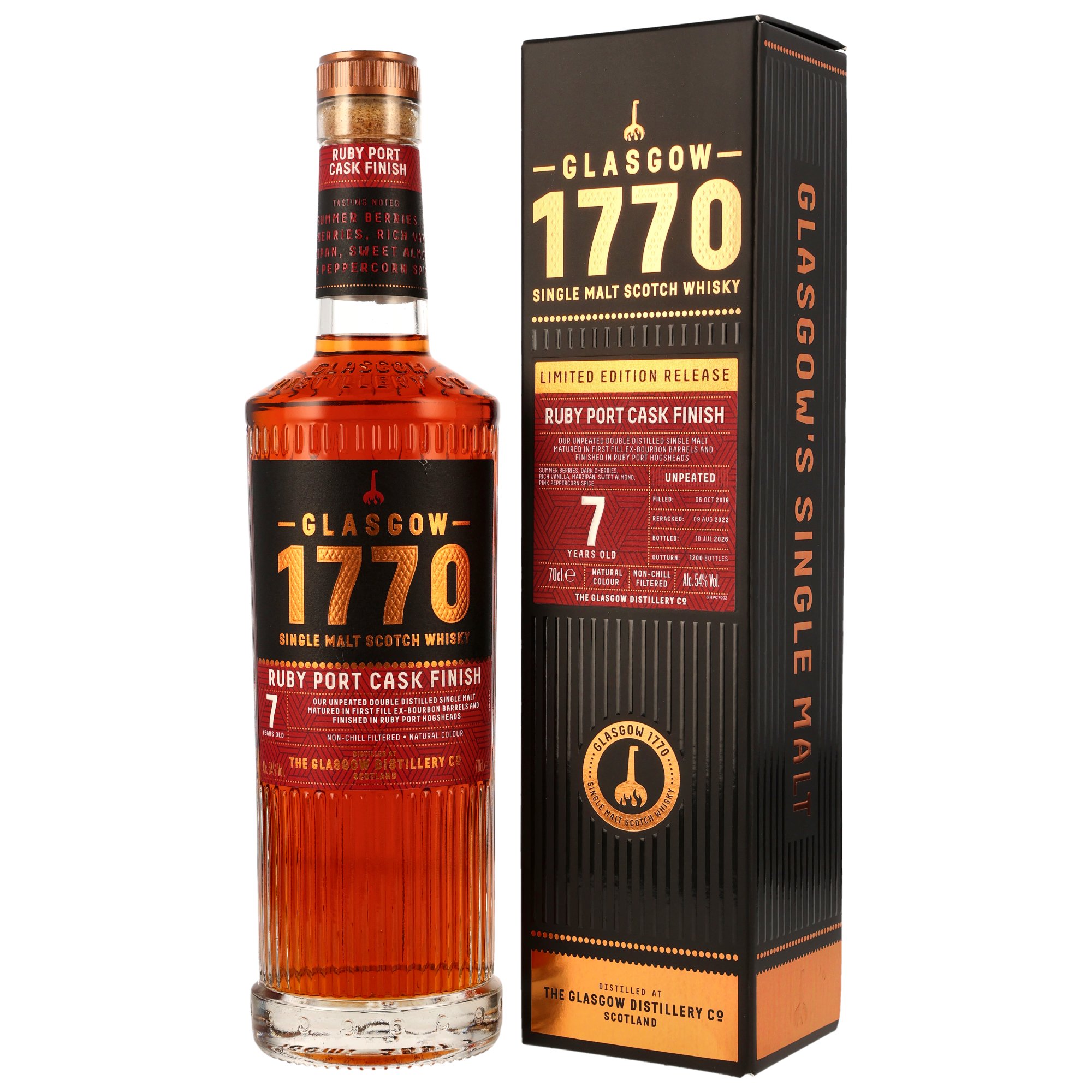 Glasgow 1770 - 2018/2025 - 7 y.o. - Ruby Port Cask Finish Batch 2