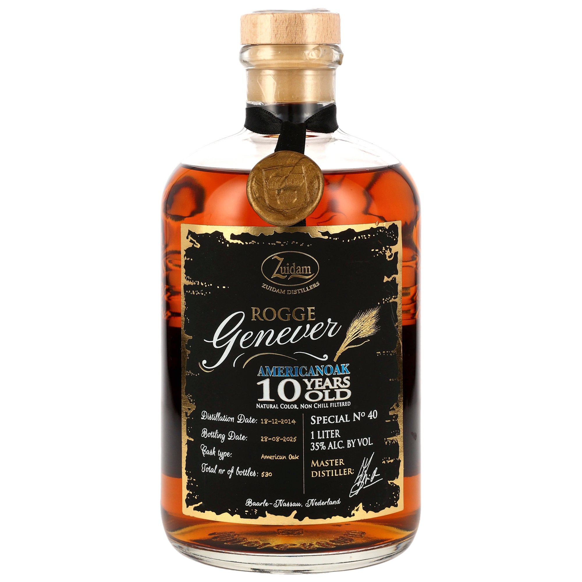 Zuidam Rogge Genever 2014/2025 - 10 y.o. - American Oak Cask Special No 40 - LITER