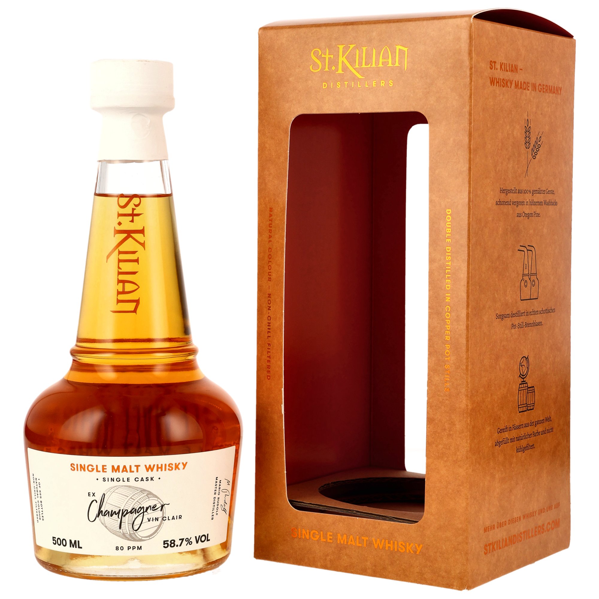 St. Kilian 2021/2025 - 4 y.o. - Peated Ex Champagner Vin Clair Cask #6942