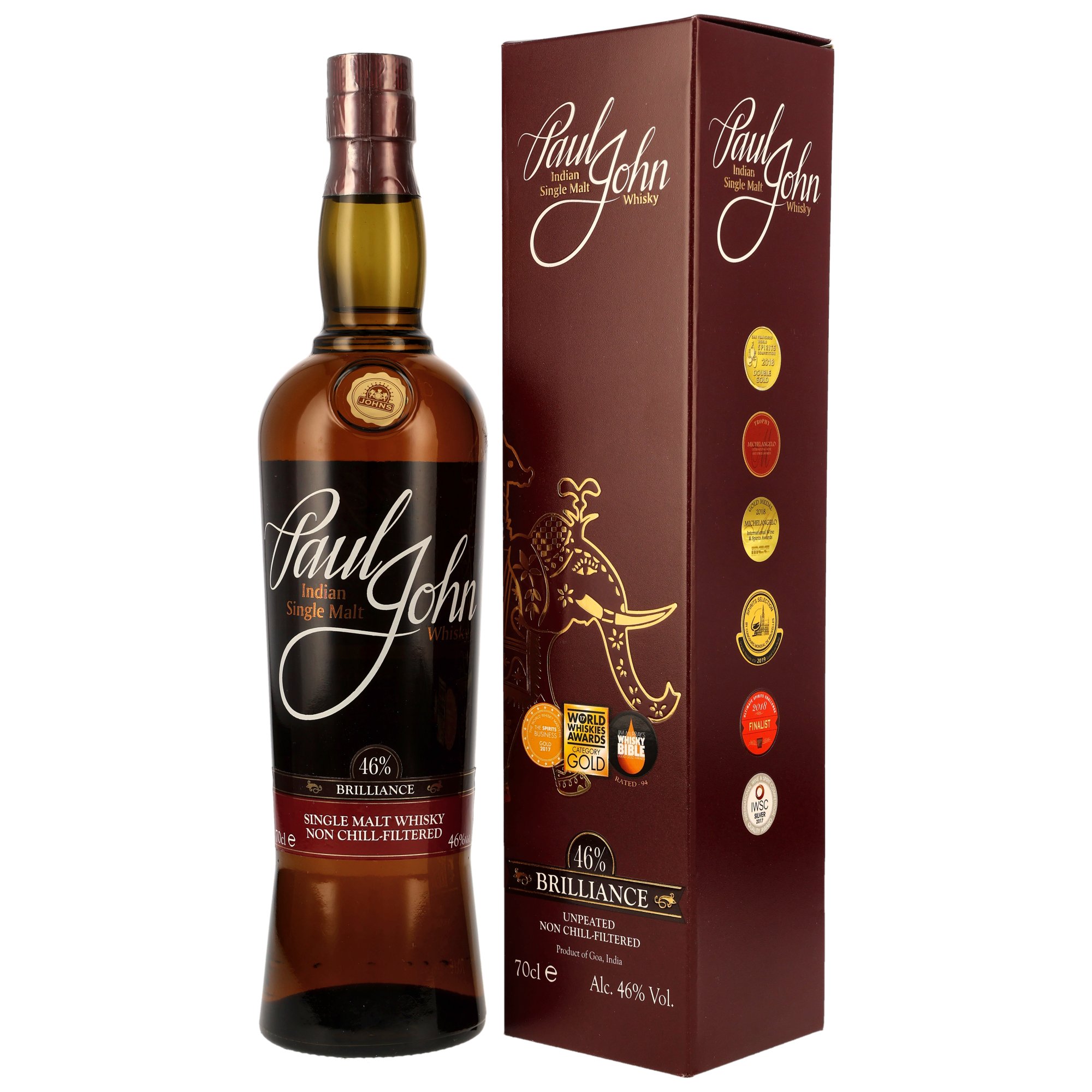 Paul John Brilliance Indian Single Malt in GP