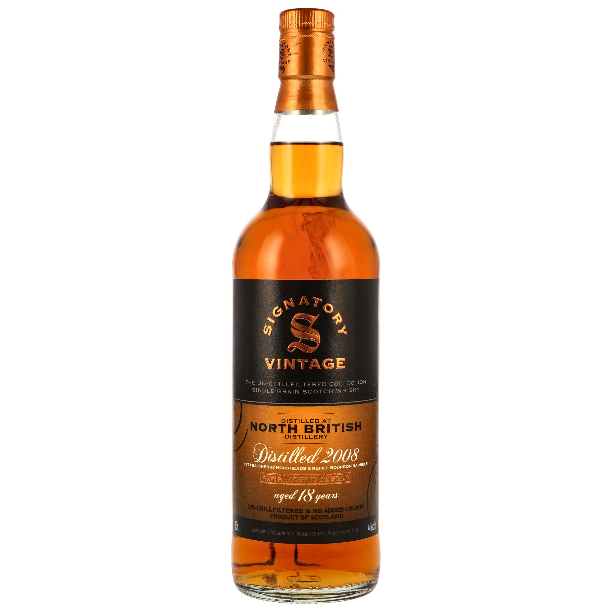 North British 2008/2026 - 18 y.o. - Single Grain 1st Fill Sherry & Refill Bourbon Casks - Sig un-chill