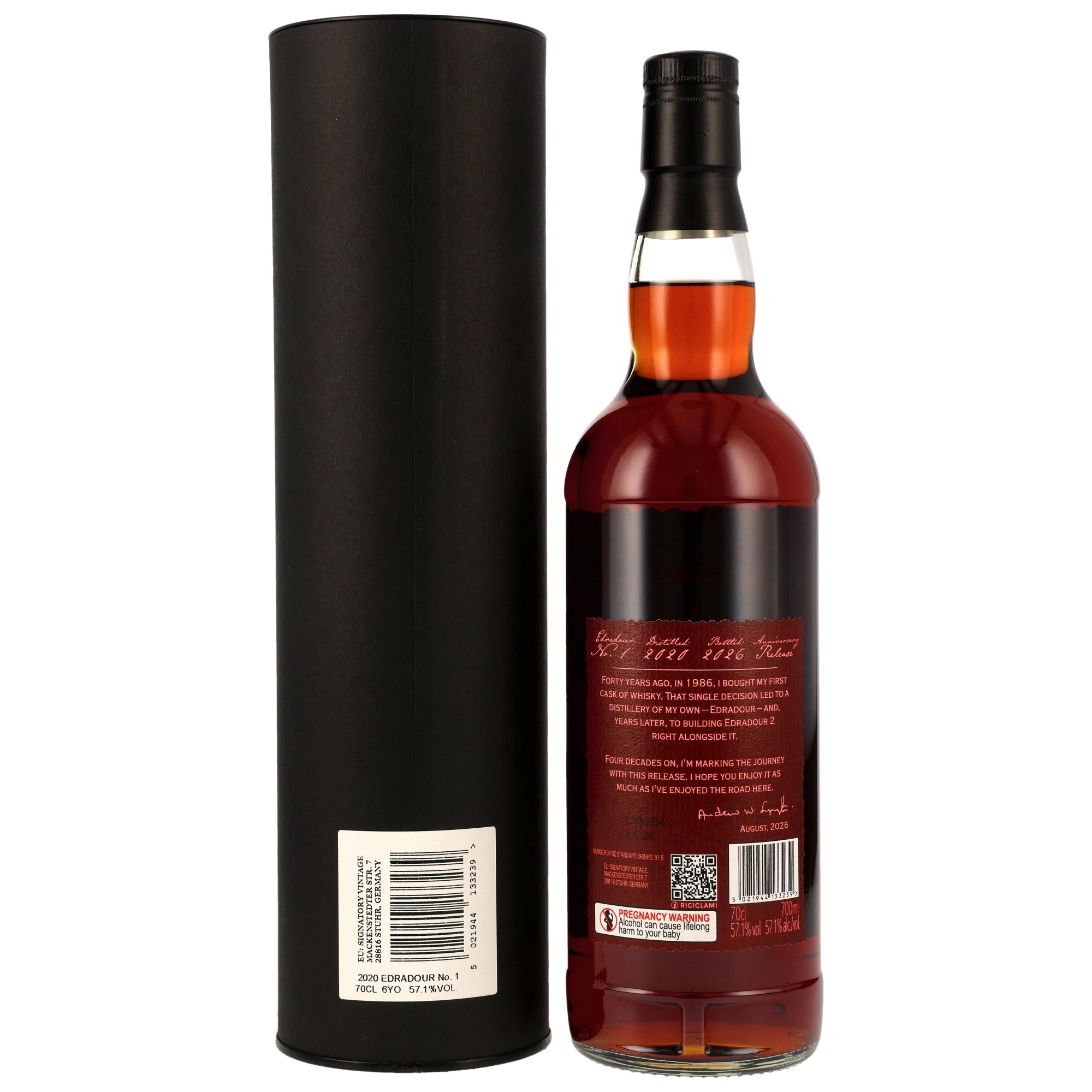 Edradour No.1 2020/2026 - 6 y.o. - 1st Fill PX Hogsheads - Anniversary Release