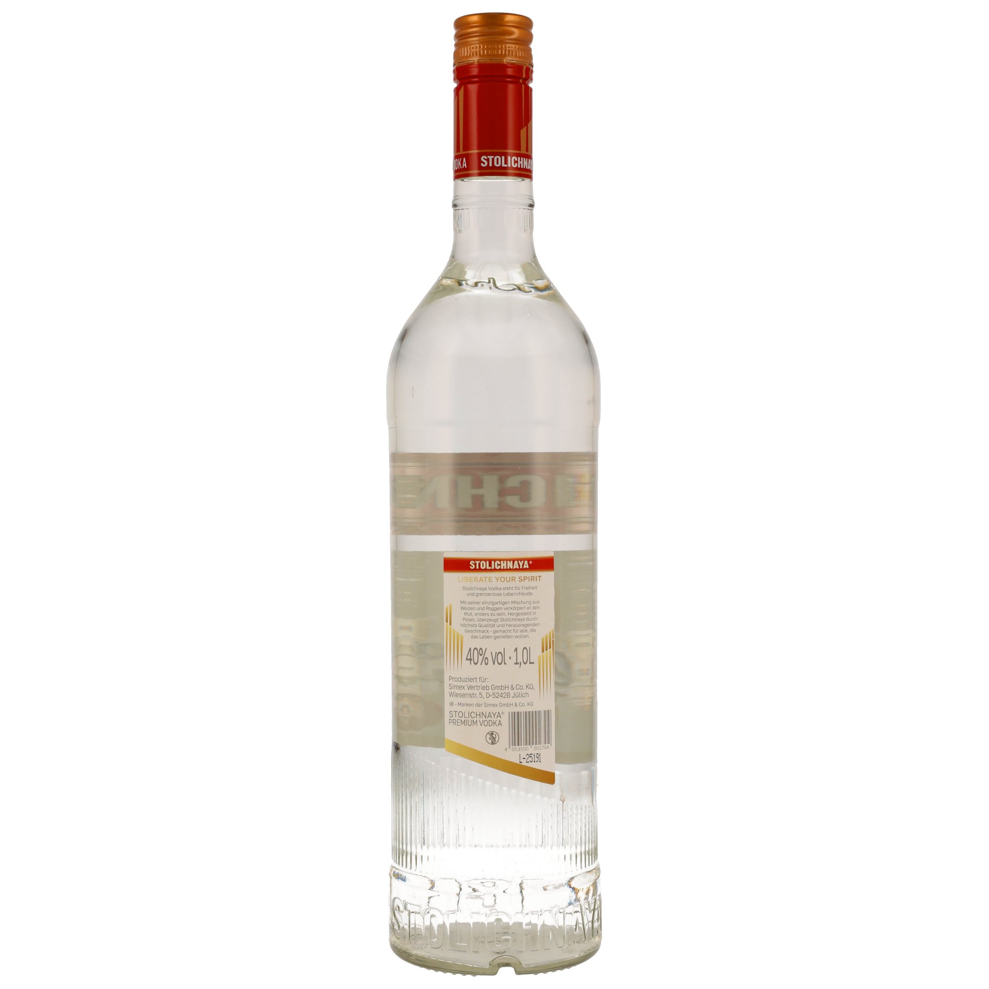 Stolichnaya Vodka LITER Neue Ausstattung