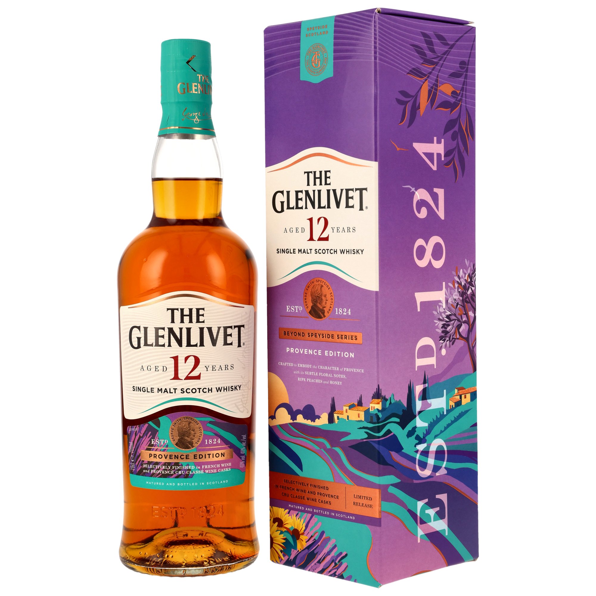 Glenlivet 12 y.o. Provence Edition - French Wine & Provence Cru Classe Wine Casks Finis