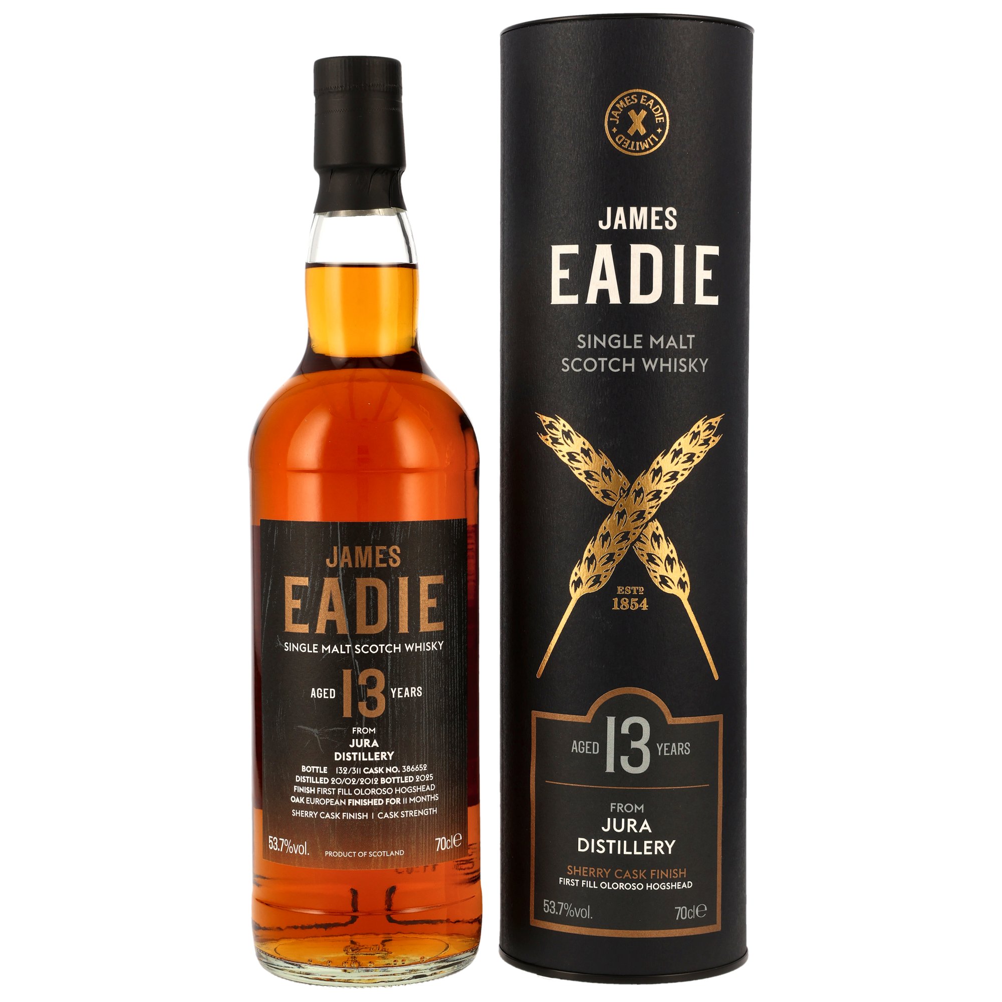 Jura 2012/2025 - 13 y.o. - 1st Fill Oloroso Sherry HHD #386652 - James Eadie