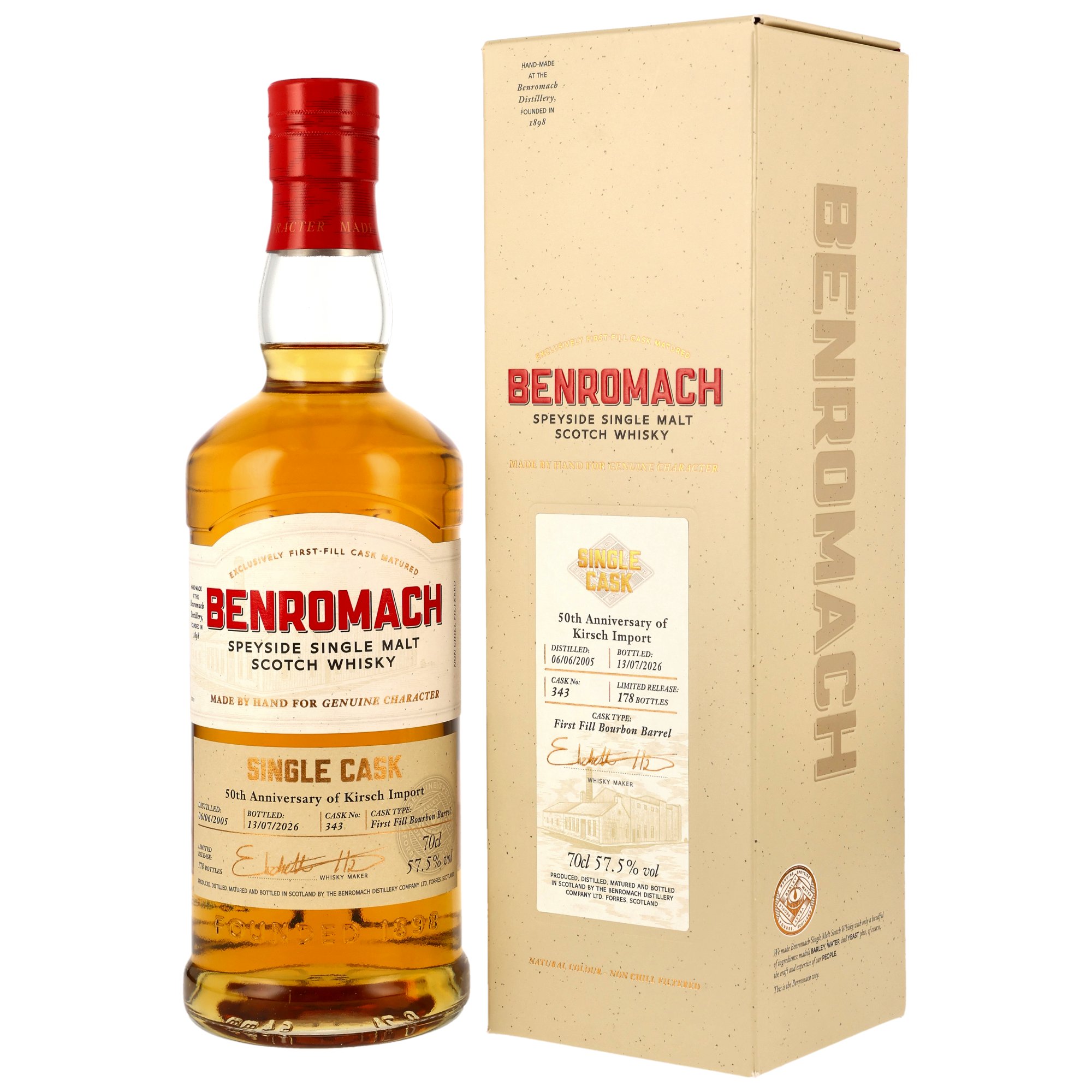 Benromach 2005/2026 - 21 y.o. - 1st Fill Bourbon Barrel #343 - 50th Anniversary Kirsch Import