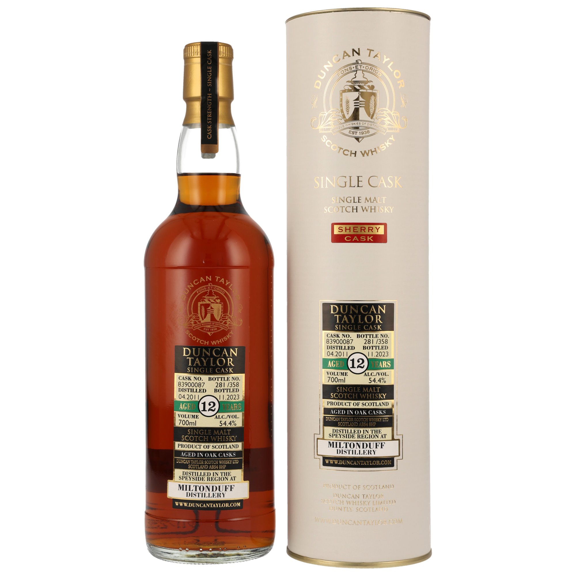 Miltonduff 2011/2023 - 12 y.o. - #83900087 - Sherry Cask (Duncan Taylor)