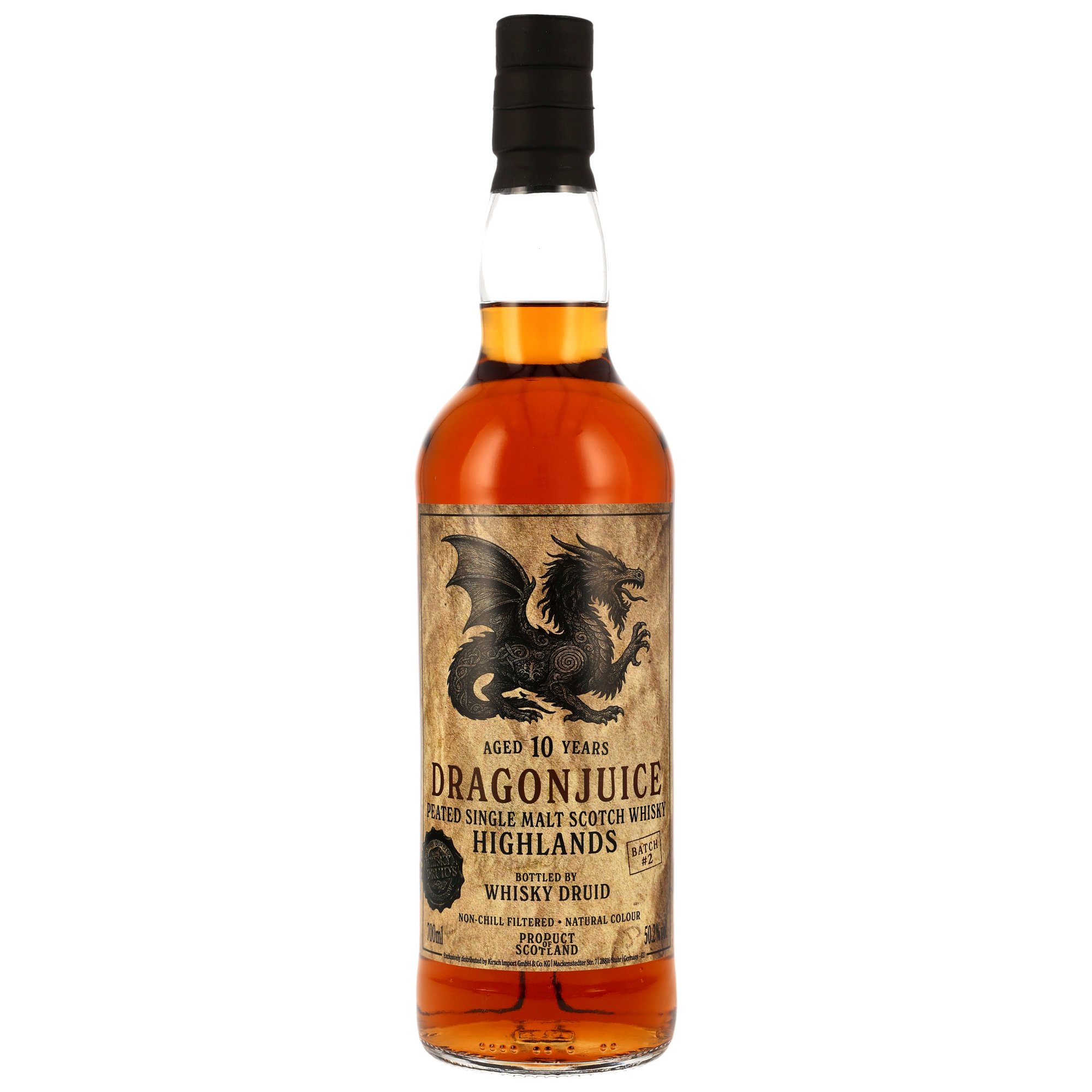 Dragonjuice 10 y.o. Highlands - Peated Single Malt Whisky - Batch #2 - Whisky Druid