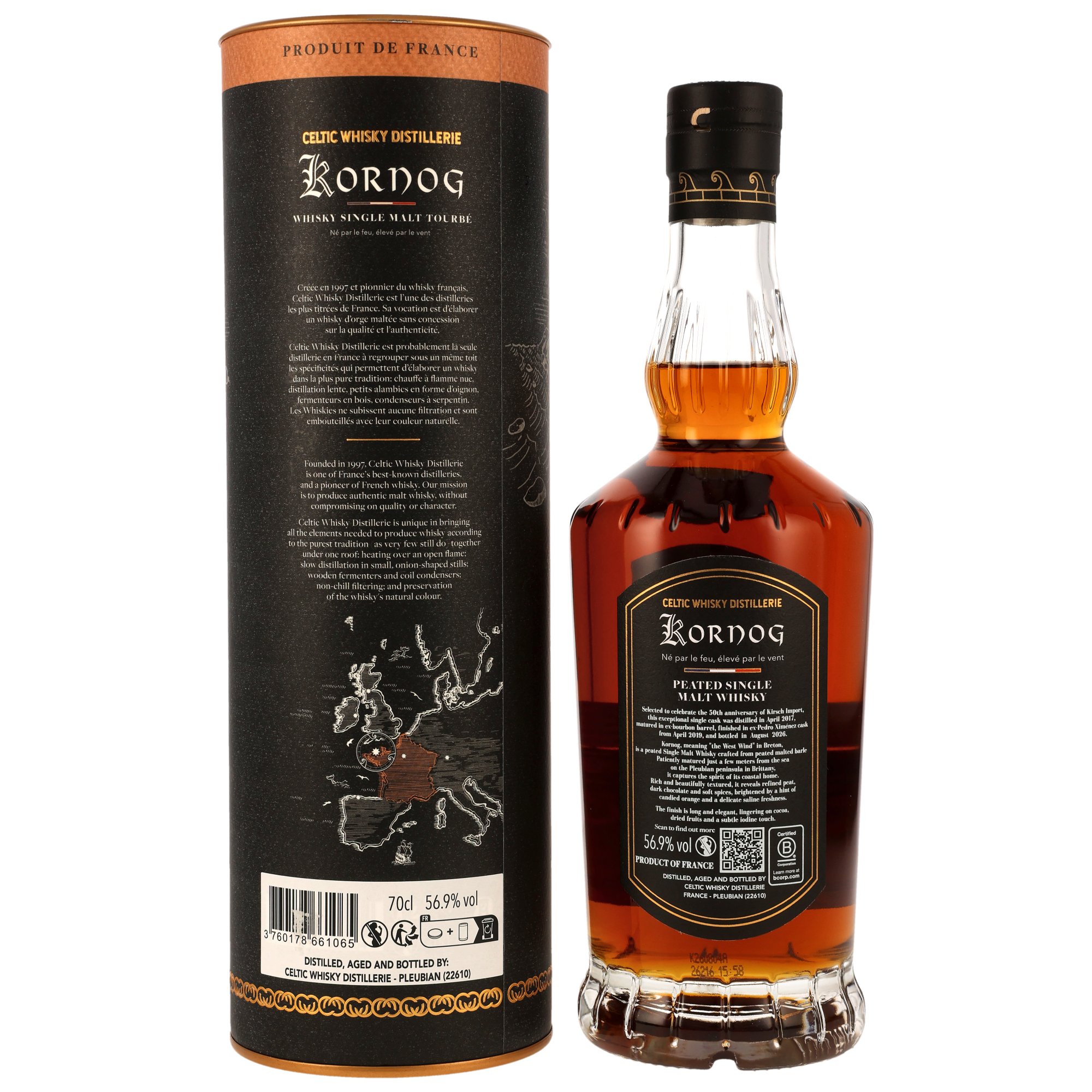 Kornog 2017/2026 - Peated Bourbon & PX Sherry Single Cask - 50th Anniversary Kirsch Import