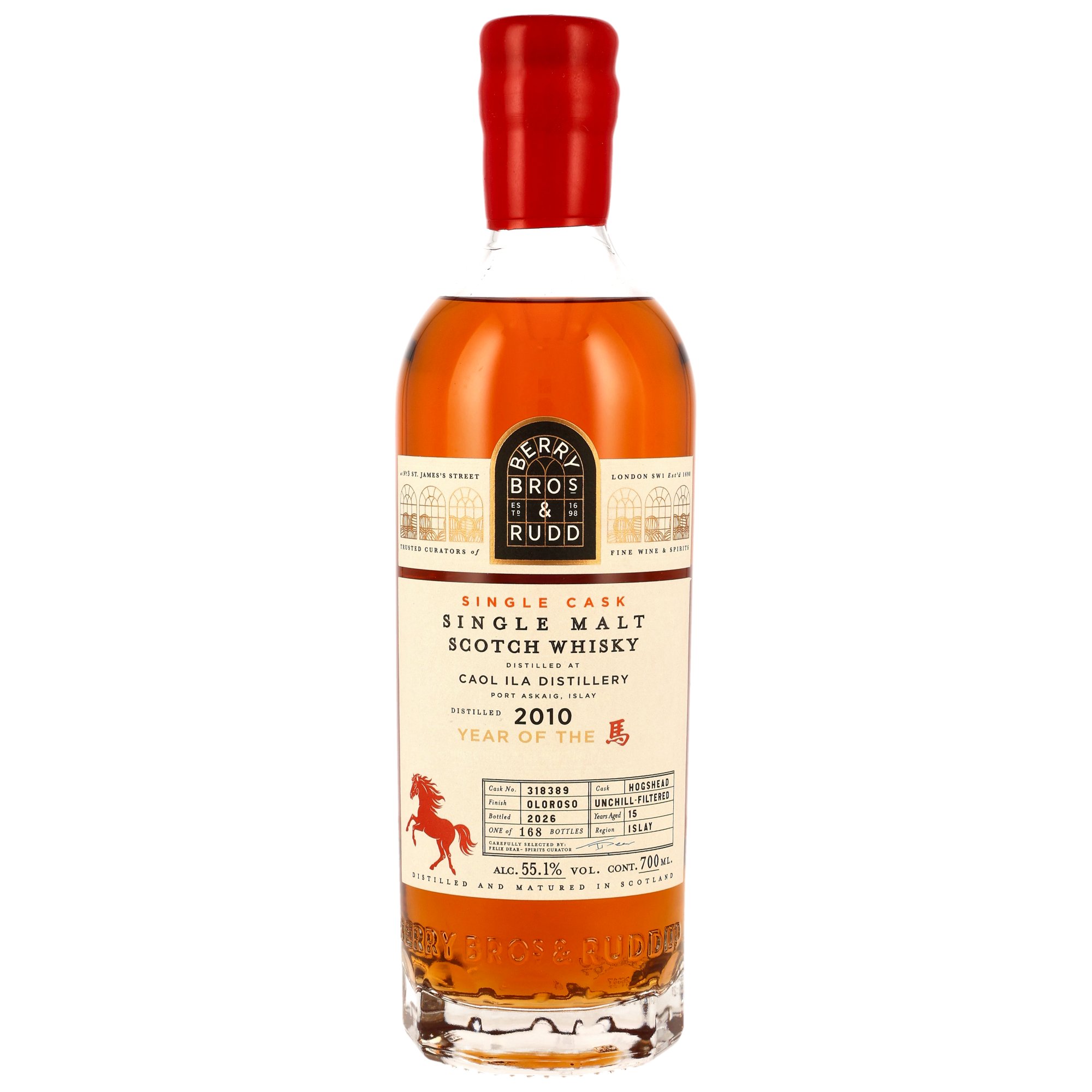 Caol Ila 2010/2026 - 15 y.o. - Oloroso Sherry Cask Finish #318389 (Berry Bros. & Rudd) - Year of the Horse