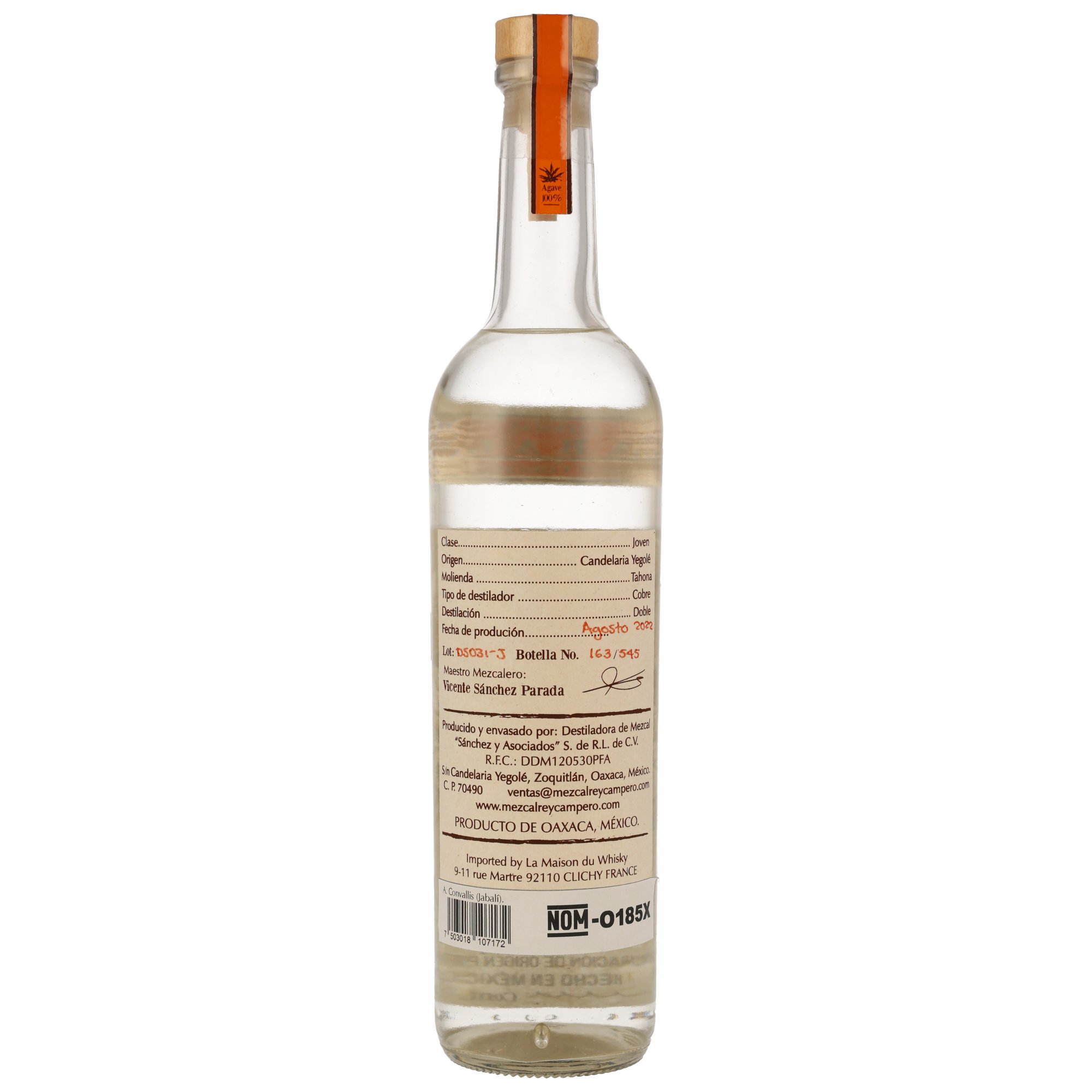 Rey Campero Jabali Mezcal artesanal - Joven - 48,5%