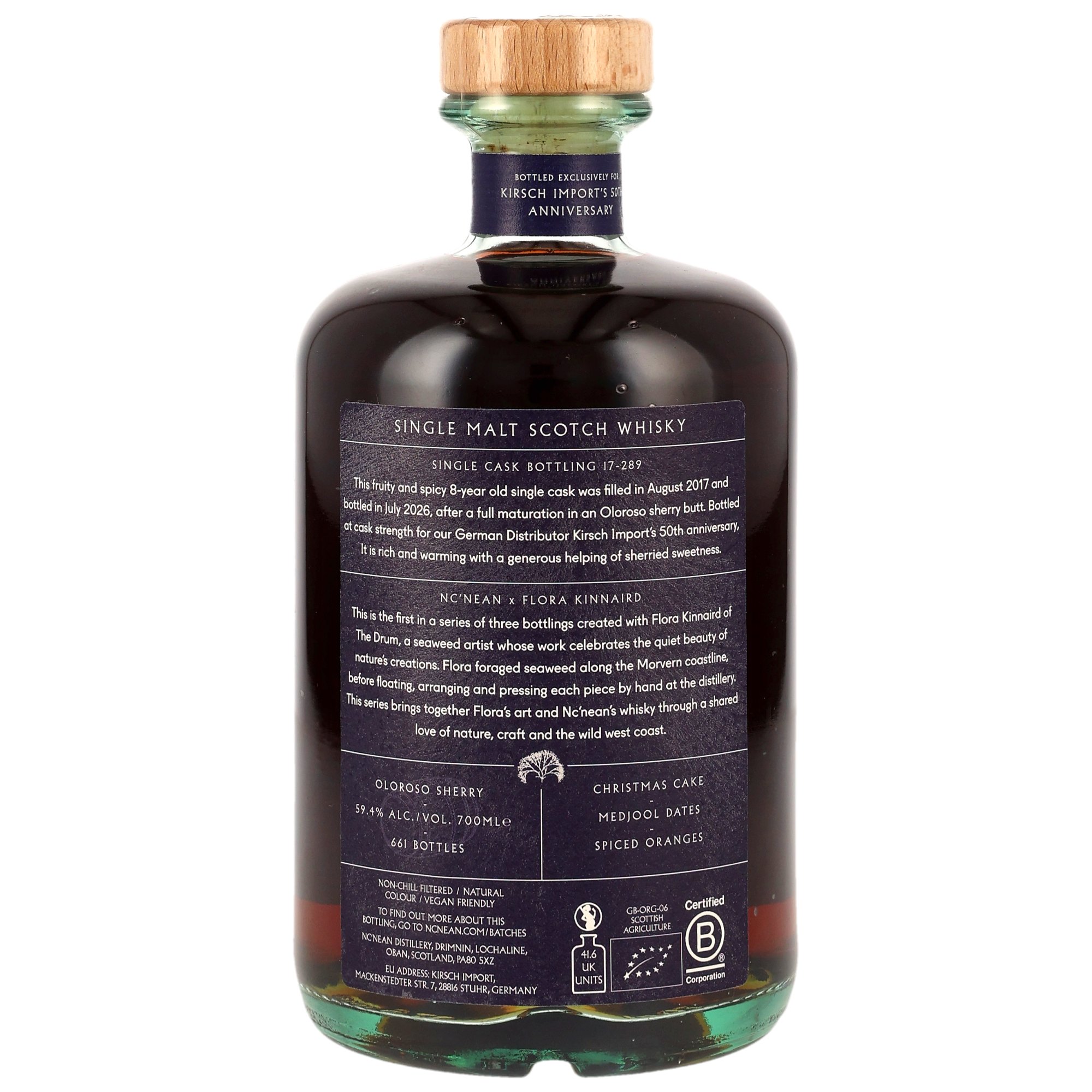 Nc'nean Organic 2017/2026 - 8 y.o. - Oloroso Sherry Butt #17-289 - 50th Anniversary Kirsch Import