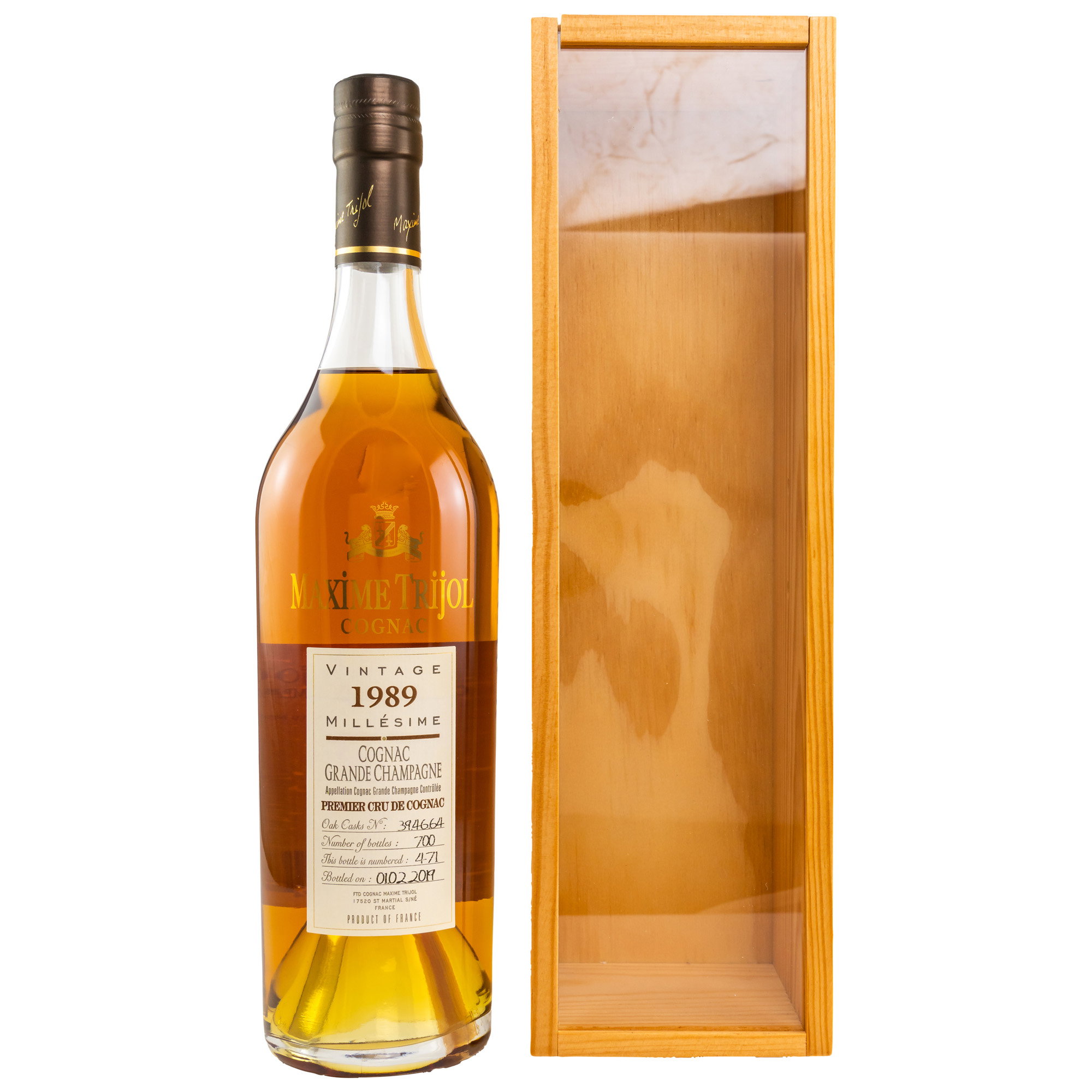 Maxime Trijol Cognac Grande Champagne 1989