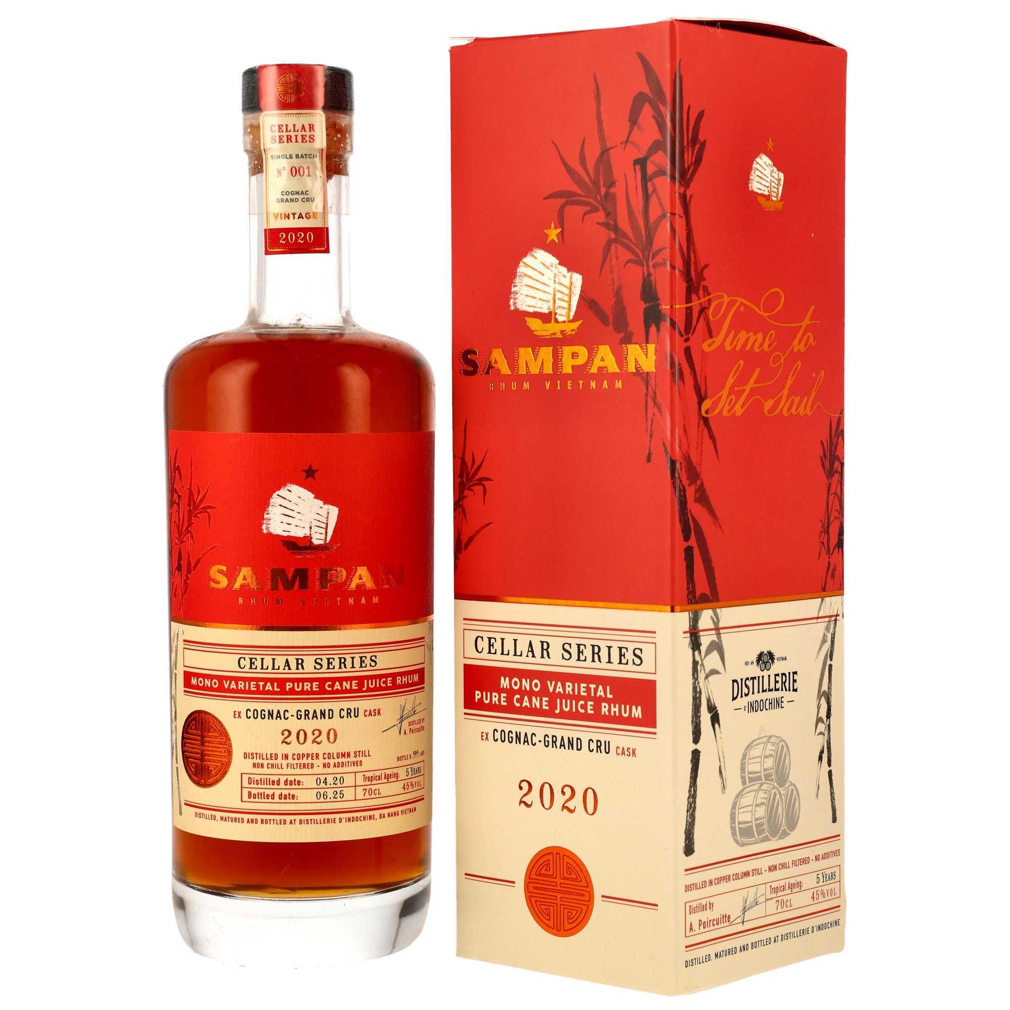 SAMPAN Rhum 2020/2025 - 5 y.o. - Cognac-Grand Cru Cask - Cellar Series (Vietnam)