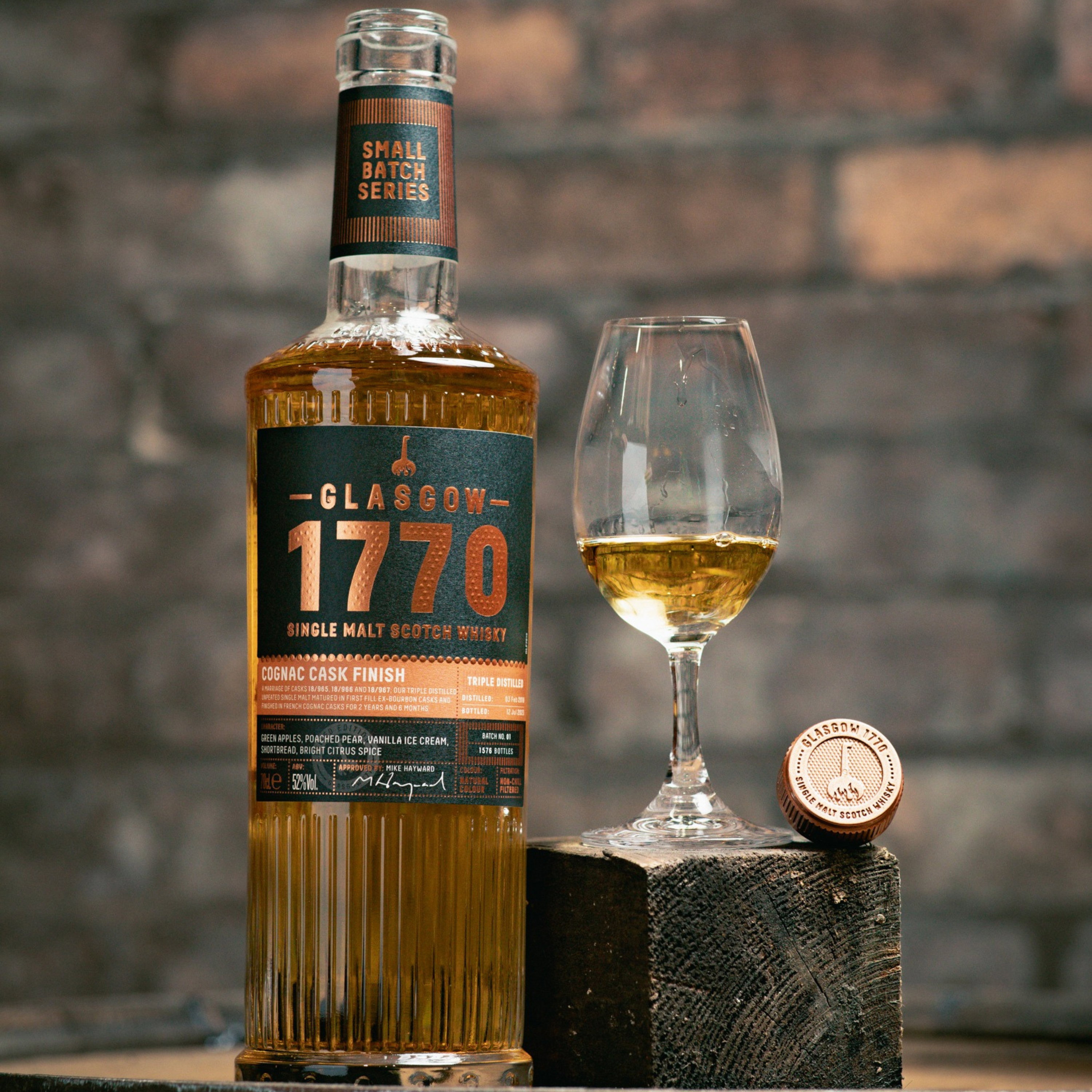 Glasgow 1770 - 2018/2023 - 5 y.o. - Triple Distilled Cognac Cask Finish #18/965, 18/