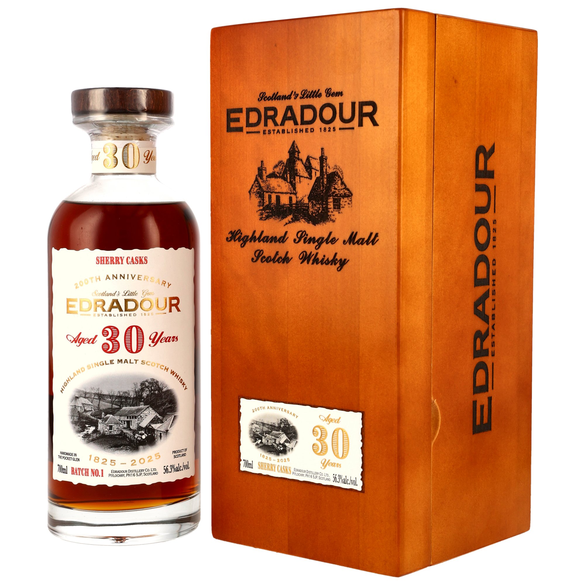 Edradour 1995/2025 - 30 y.o. - 1st Fill Sherry Butts #2101+2109 - Batch #1 - 200th Anniversary