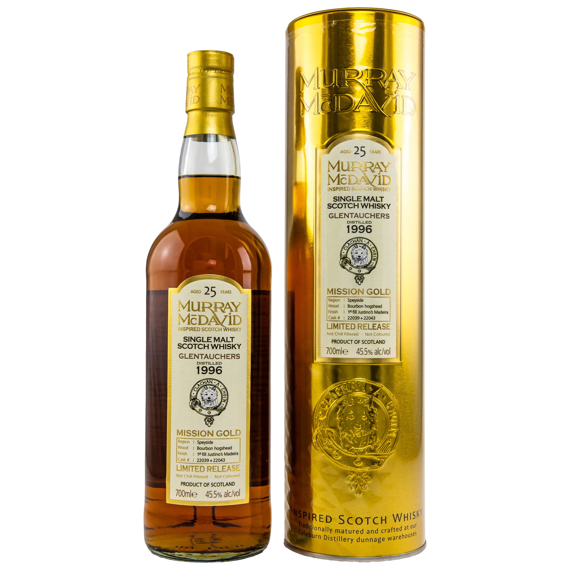 Glentauchers 1996 - 25 y.o. First Fill Justinos Madeira #22039+22043 - Murray McDavid