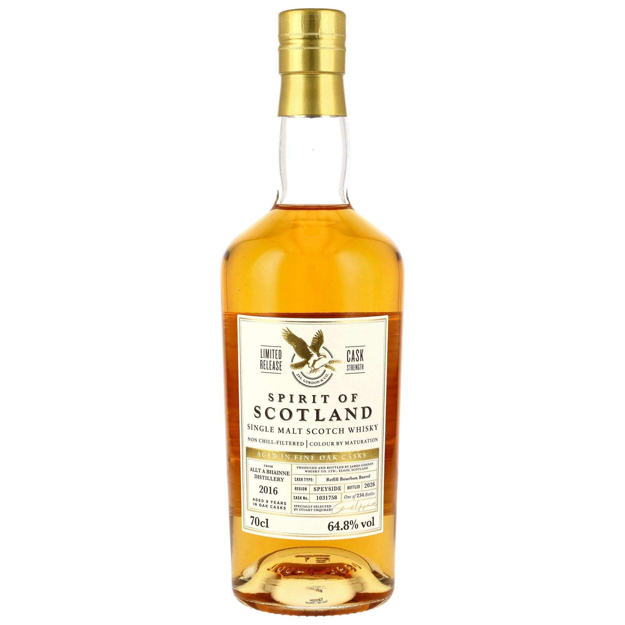 Allt-A-Bhainne 2016/2026 - 9 y.o. - Refill Bourbon Barrel #1031758 - G&M Spirit of Scotland