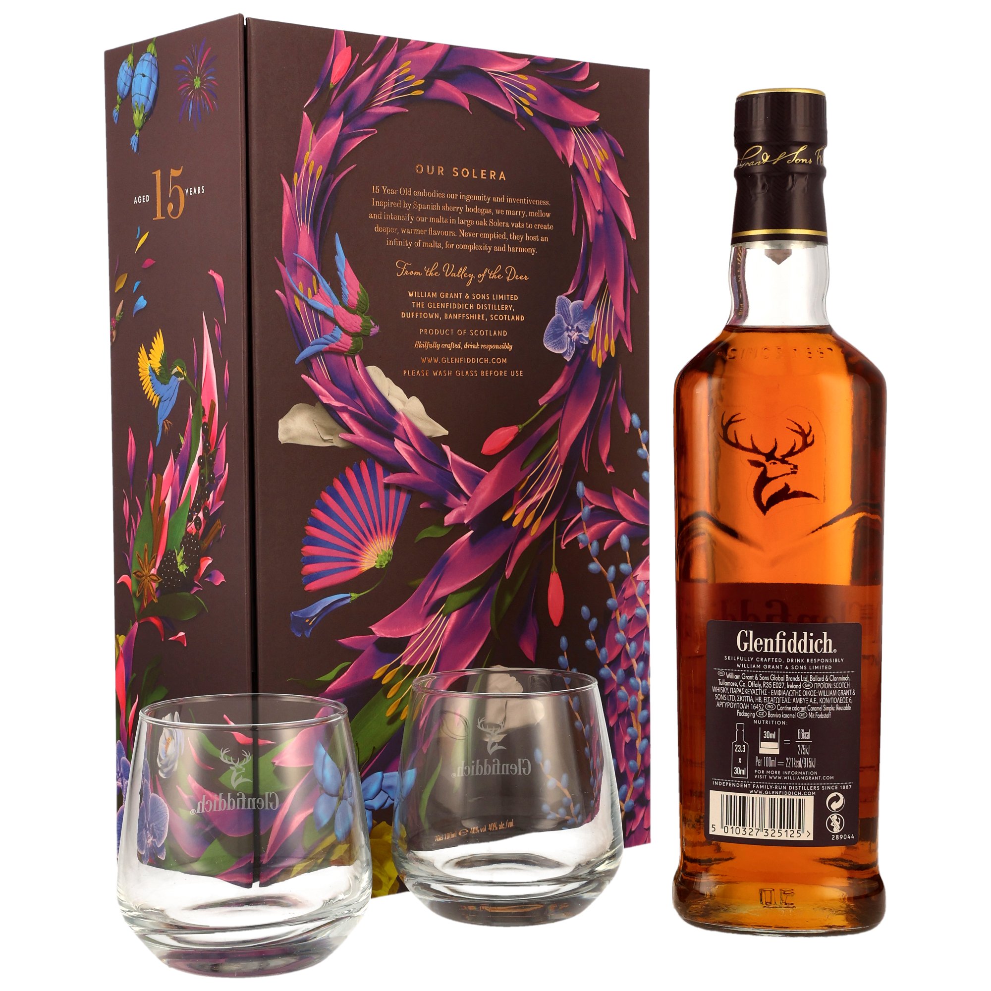 Glenfiddich Solera 15 y.o. + 2 Gläser Neue Ausstattung