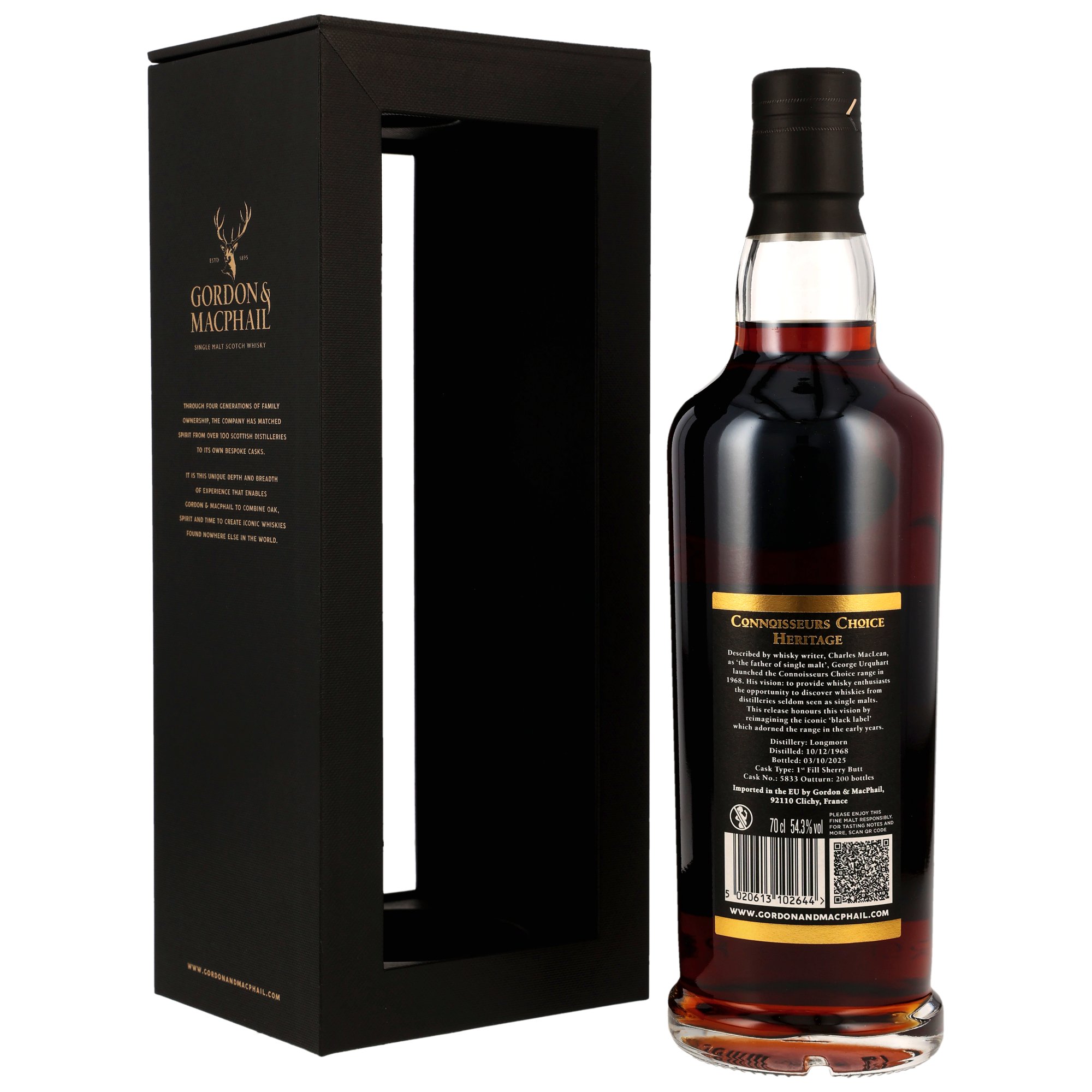 Longmorn 1968/2025 - 56 y.o. - 1st Fill Sherry Butt #5833 - G&M CC Heritage