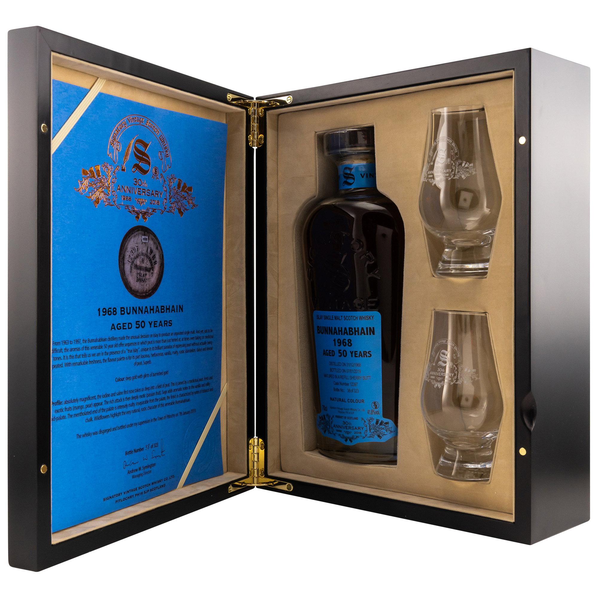 Bunnahabhain 1968/2019 30th Anniversary + 2 Gläser