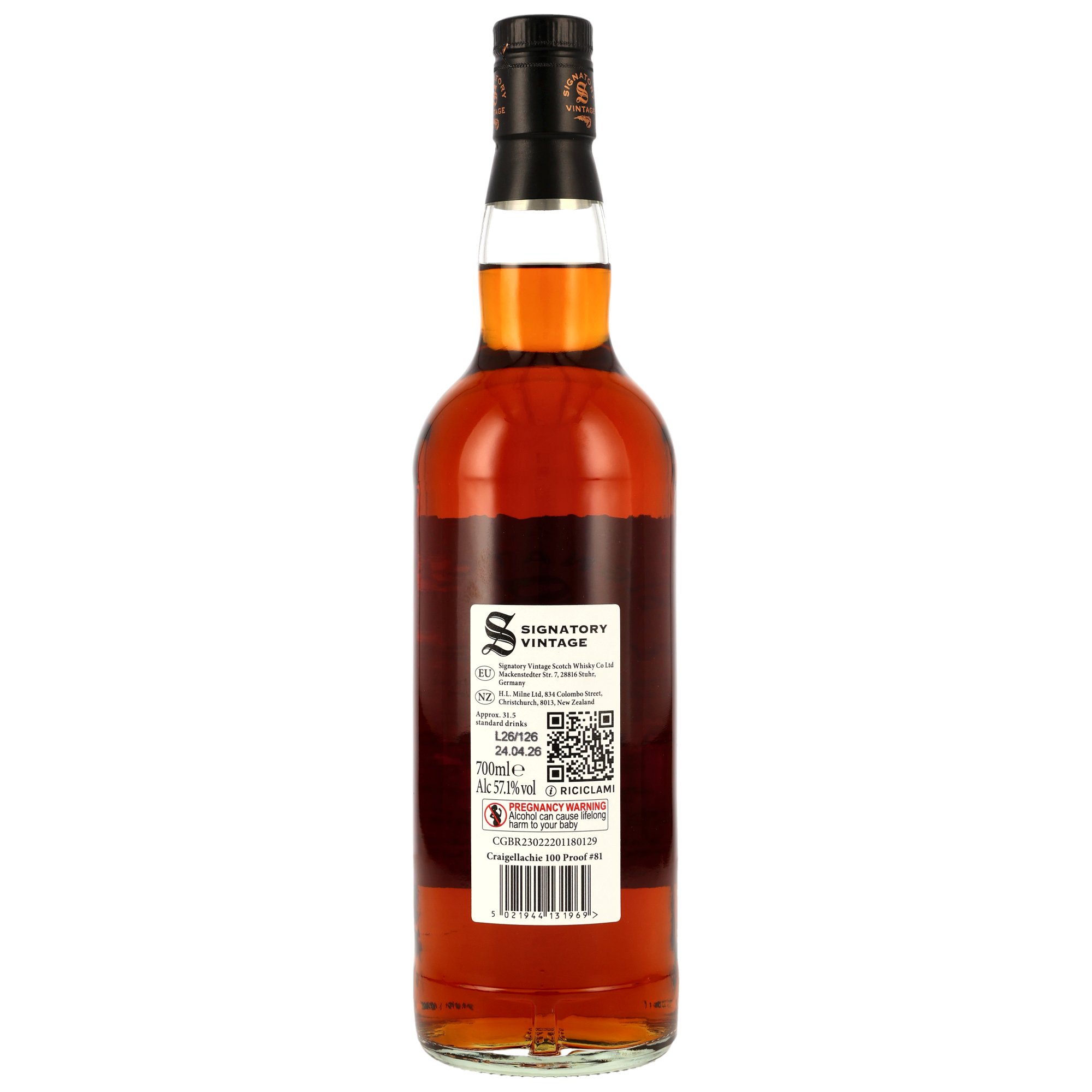Craigellachie 2011/2026 - 15 y.o. - 1st Fill PX Sherry Butts Finish- Signatory 100 PROOF Edition #81
