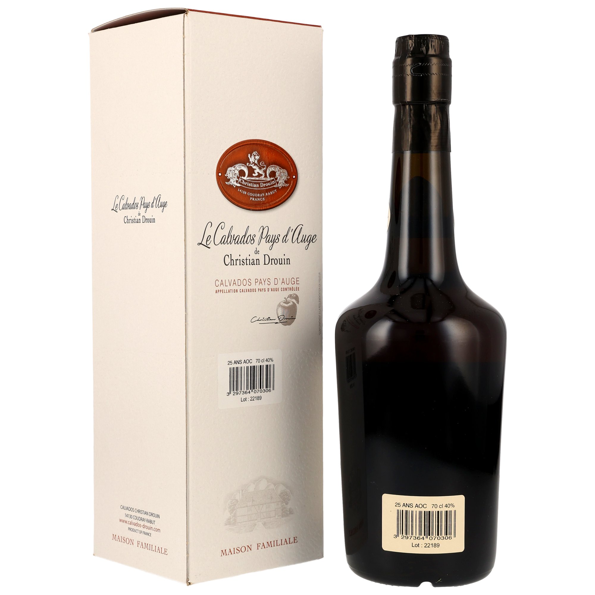 Christian Drouin 25 ans d'âge Calvados A.O.C