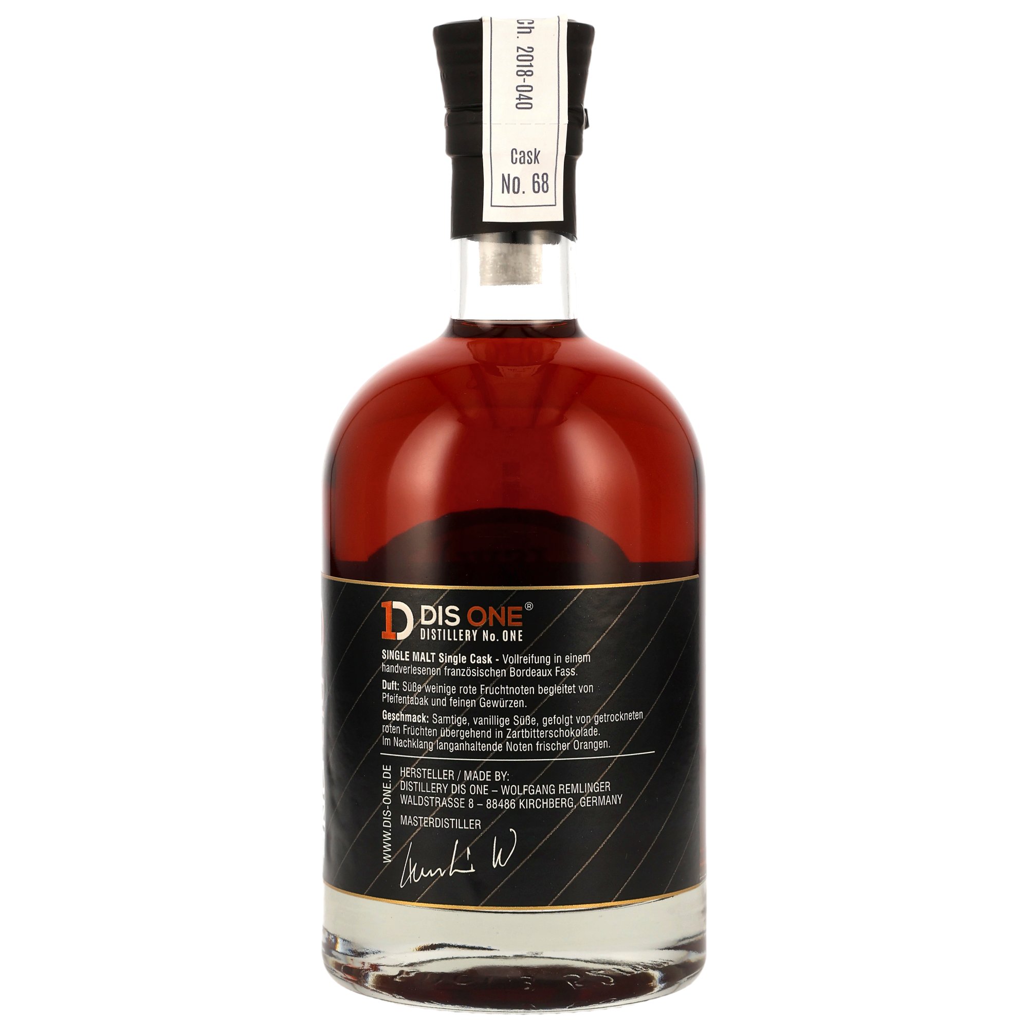DIS One Kerub 2019  - Single Malt Whisky - Bordeaux Single Cask #68