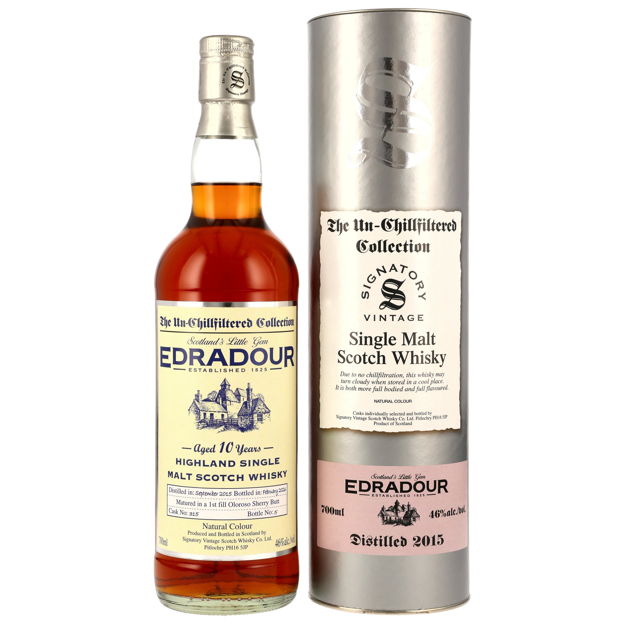 Edradour 2015/2026 - 10 y.o. - 1st Fill Oloroso Sherry Butt #315 - Sig un-chill