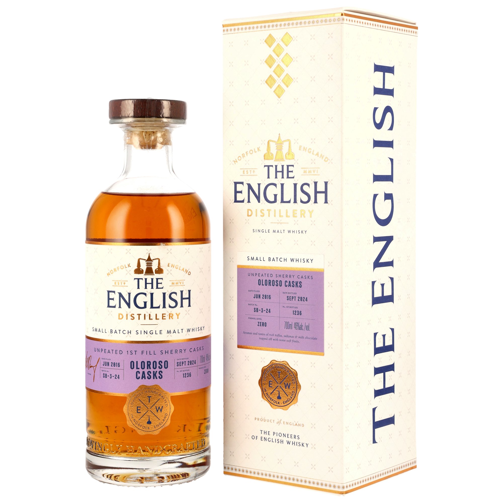 English Whisky Co. 2016/2024 - 8 y.o. - 1st Fill  Oloroso Casks - Small Batch