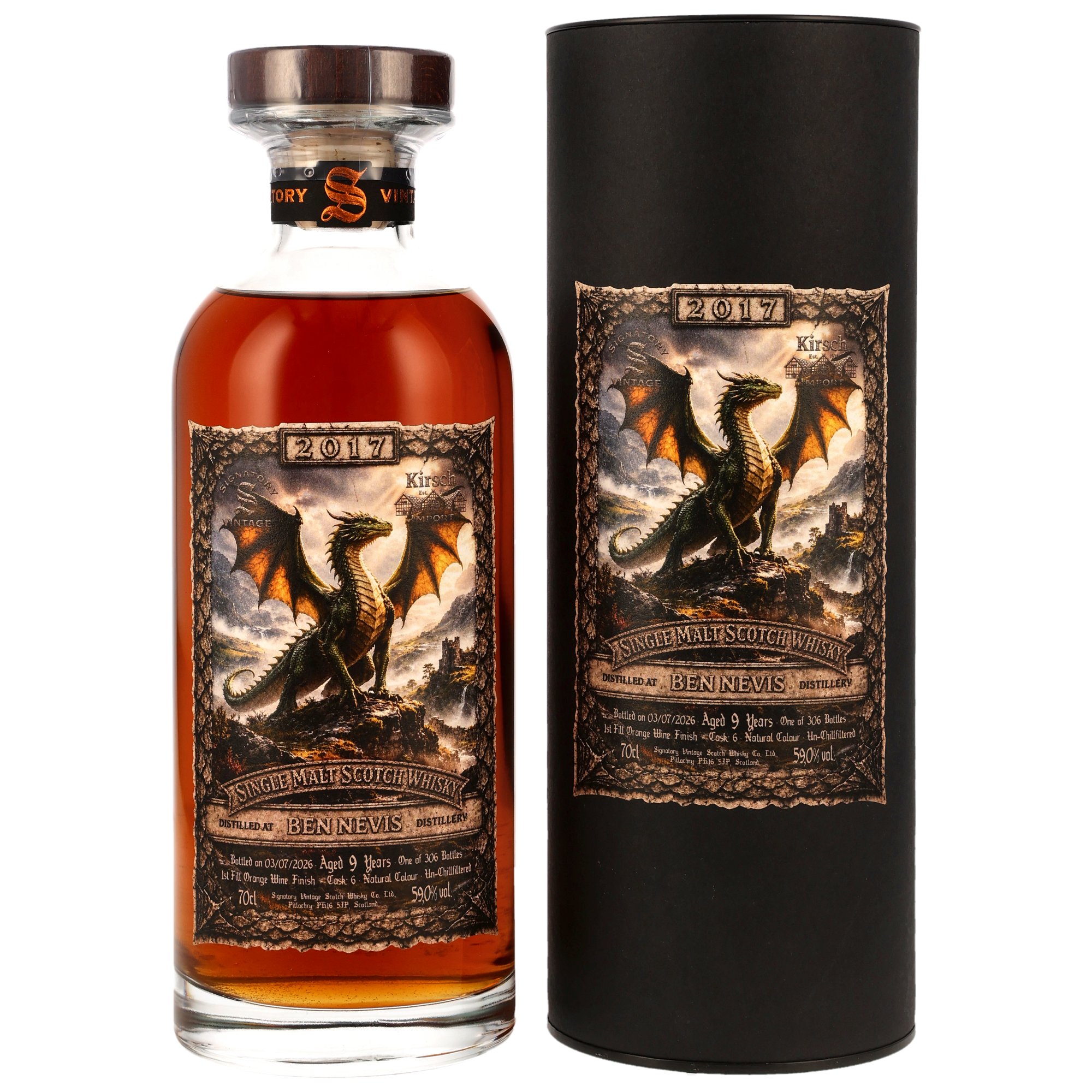 Ben Nevis 2017/2026 - 9 y.o. - 1st Fill Orange Wine Cask Finish #6 - Sig - KIRSCH DRAGON