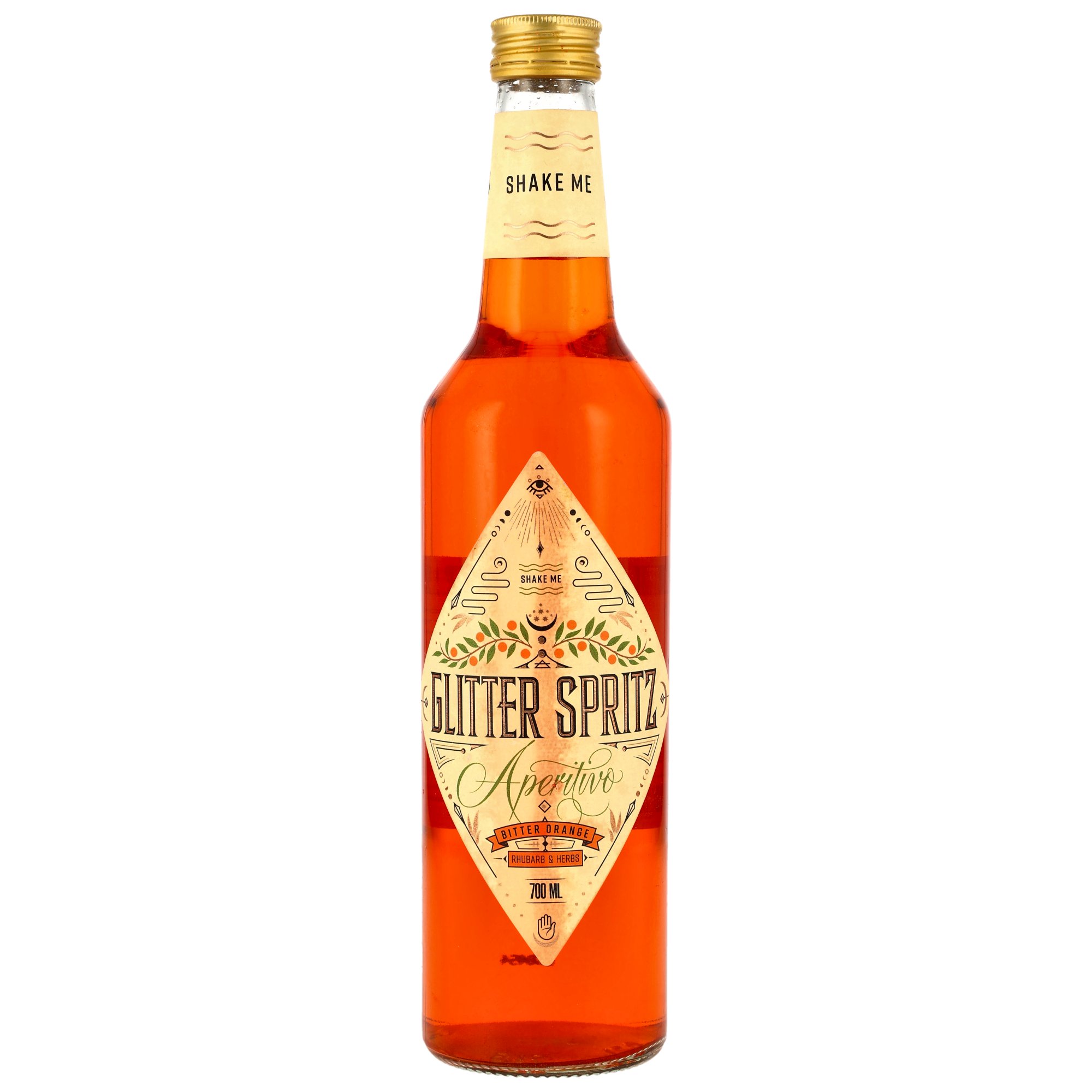 Glitter Spritz Aperitivo Bitter Orange Rhubarb & Herbs -Etikett mit Mängeln/ Dellen im Deckel