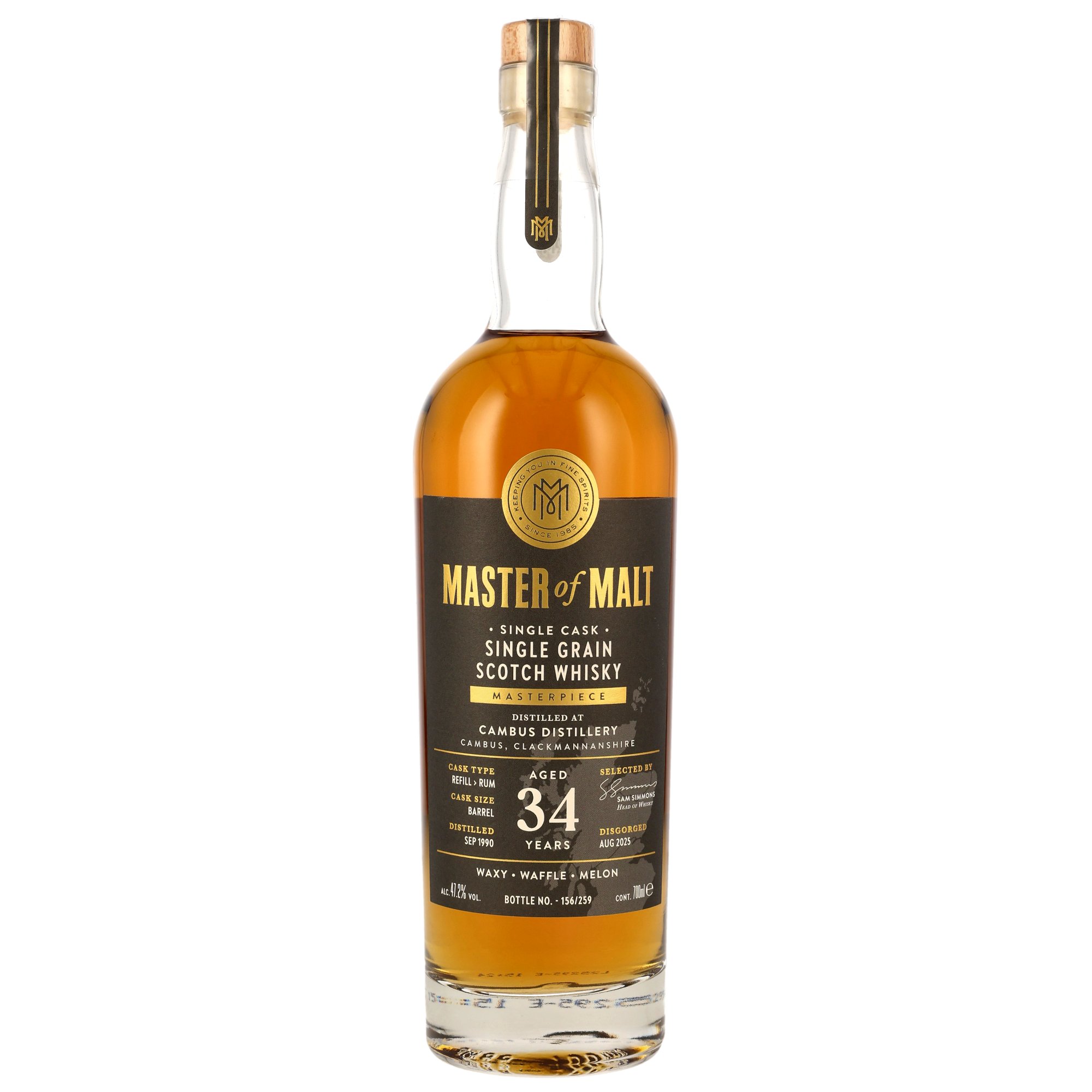 Cambus 1990/2025 - 34 y.o. - Refill Rum Barrel - Master of Malt