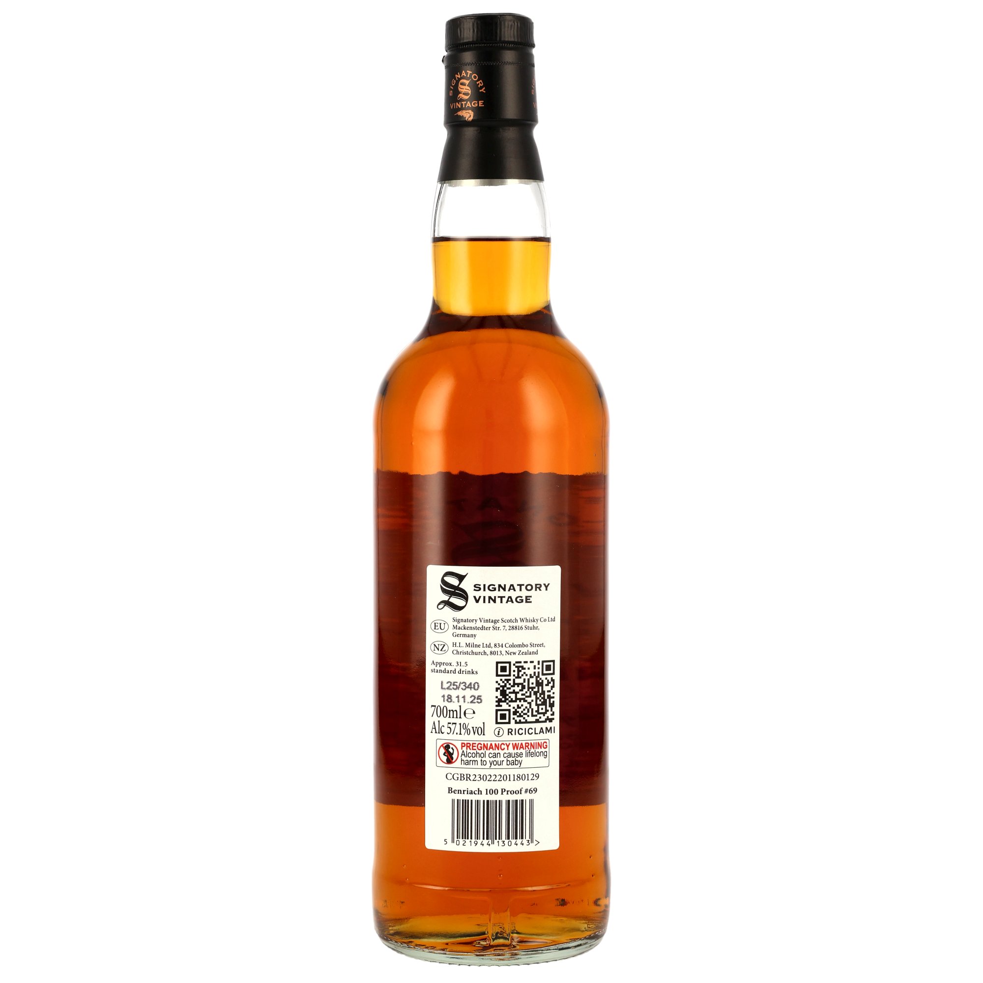 Benriach 2013/2025 - 12 y.o. - 1st Fill Oloroso Sherry & Bourbon Casks - Signatory 100 PROOF Edition #69