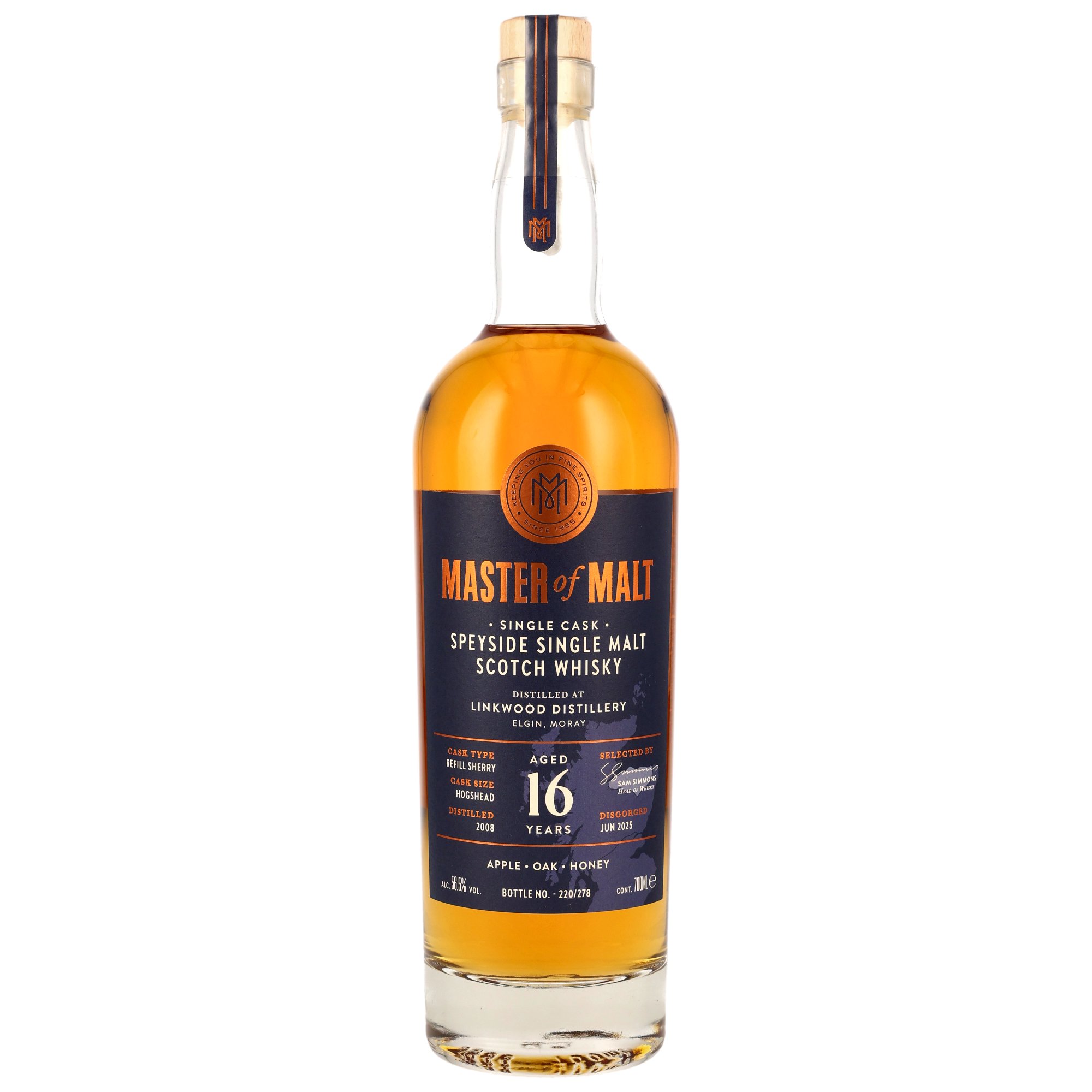 Linkwood 2008/2025 - 16 y.o. - Refill Sherry Single Cask - Master of Malt